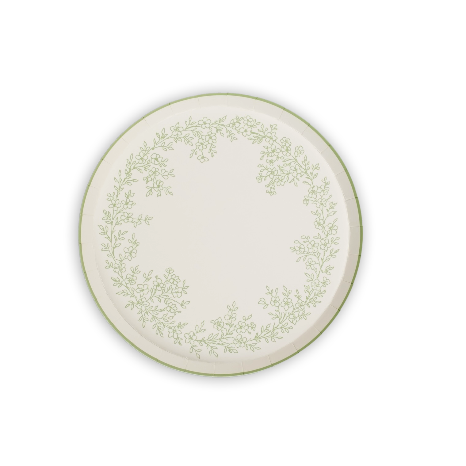 Floral Elegance Sage Dessert Plates