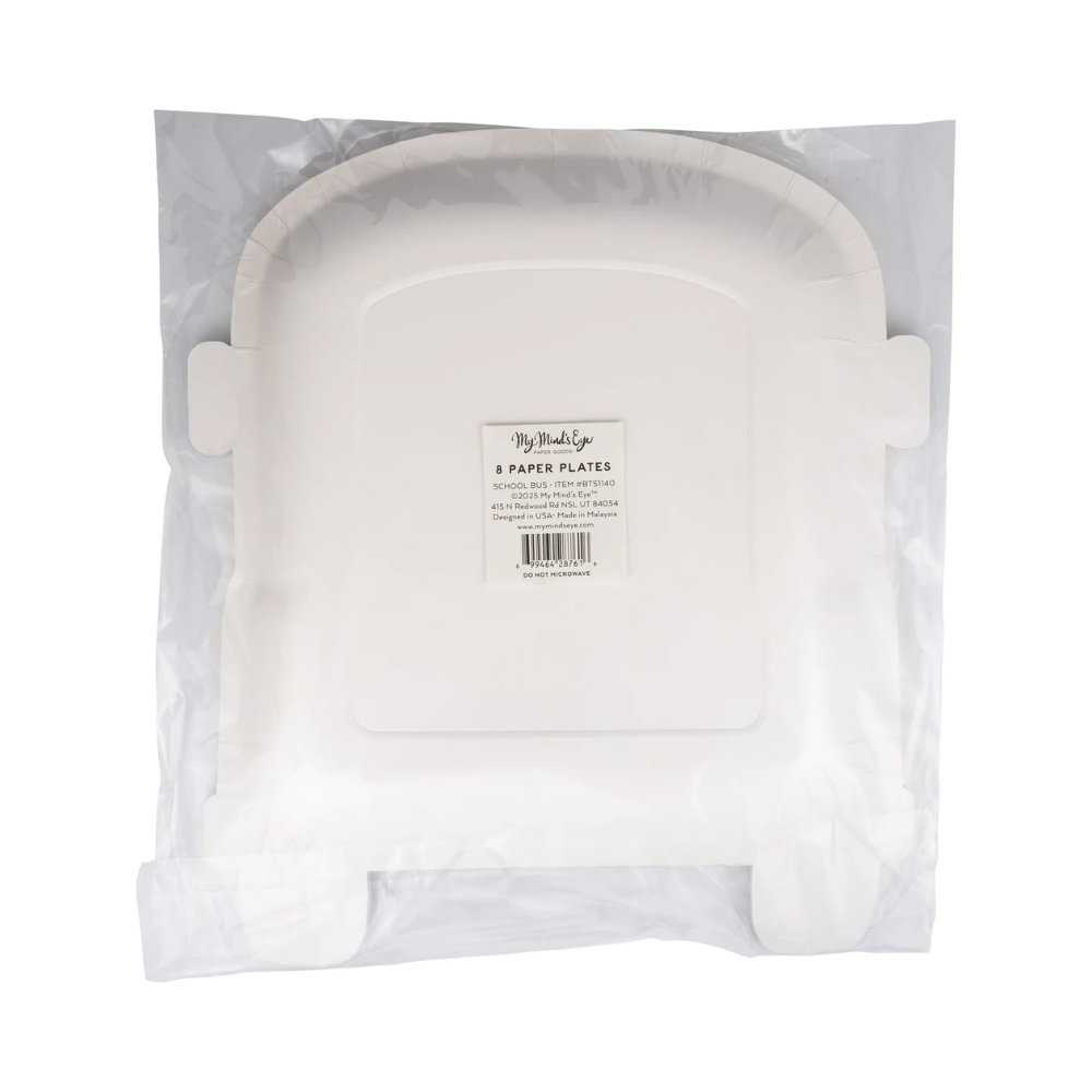 Rear view of packaged plates showing the label and plate shape