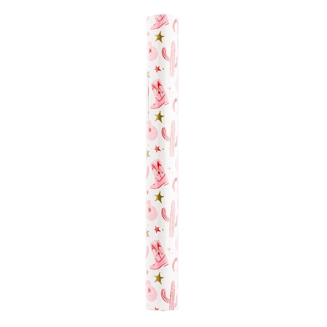 Pink Western Cowgirl Paper Table Runner