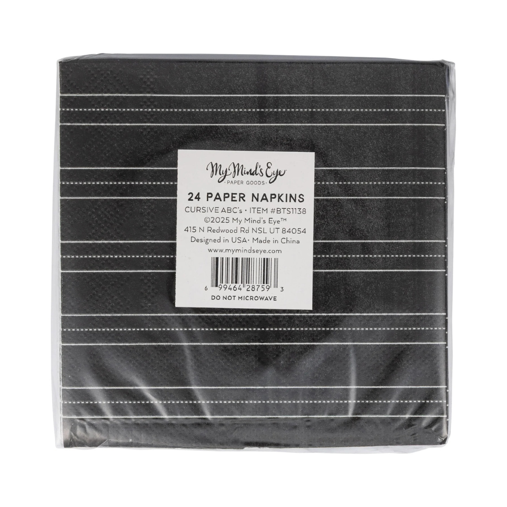 Packaged napkins with product label showing quantity and brand