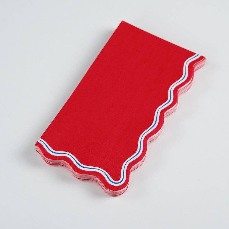 Red Scalloped Patriotic Guest Towel