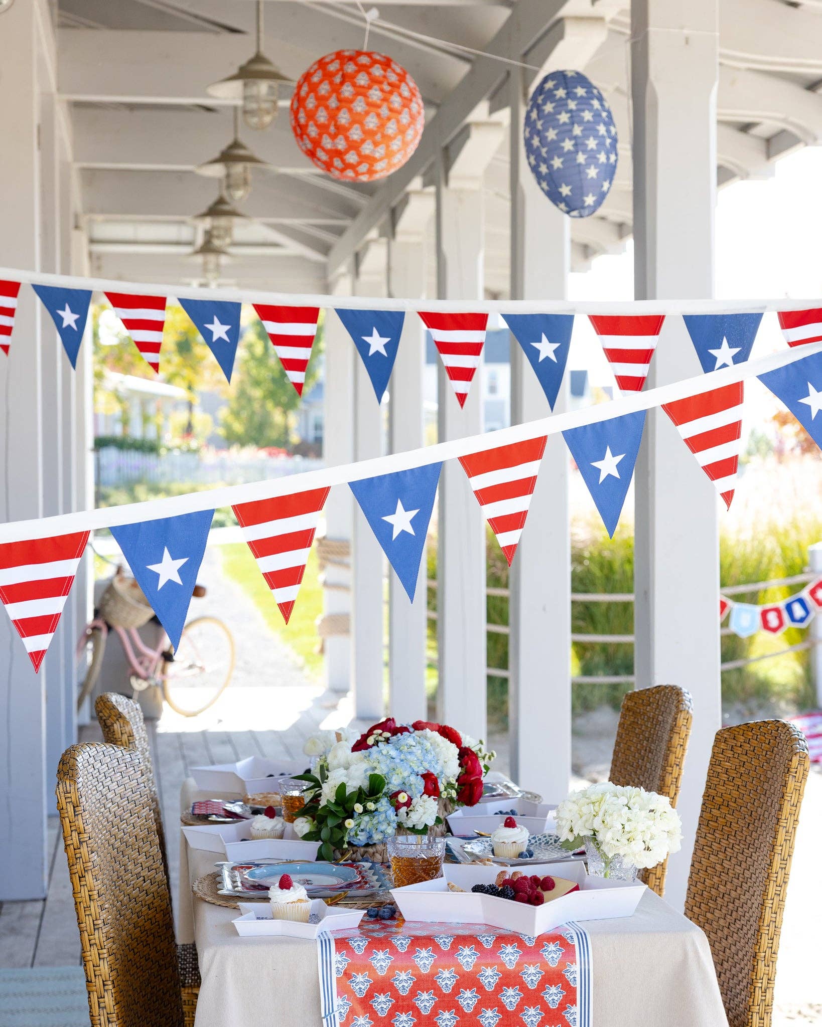 Stars and Stripes Outdoor Pennant Banner