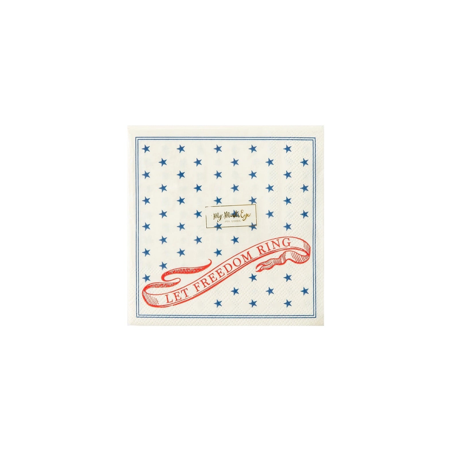Let freedom ring paper cocktail napkins perfect for an independence day party, memorial day party, or 4th of July party.