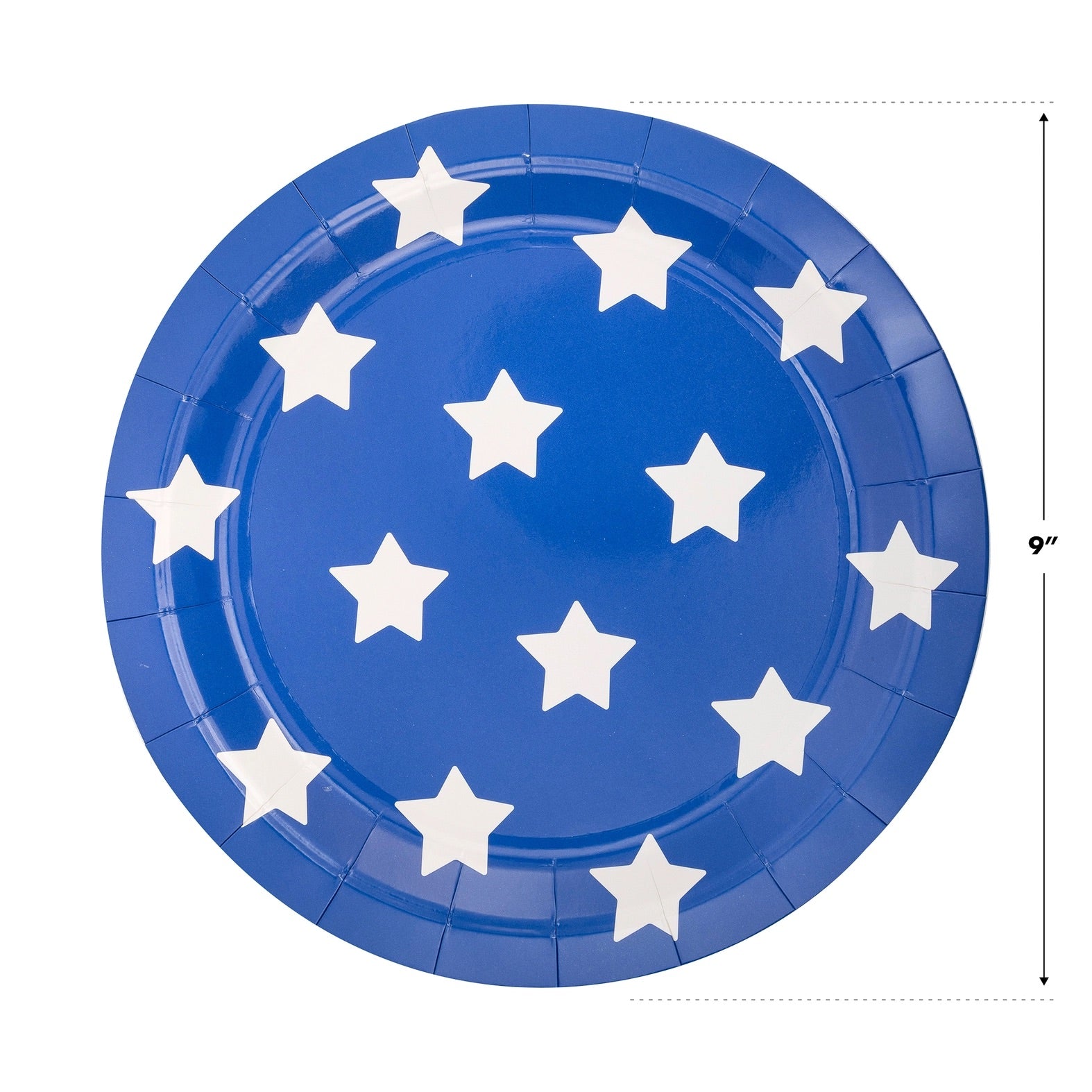 Blue paper plate with white stars - perfect for a 4th of July bbq or a Memorial Day Party.