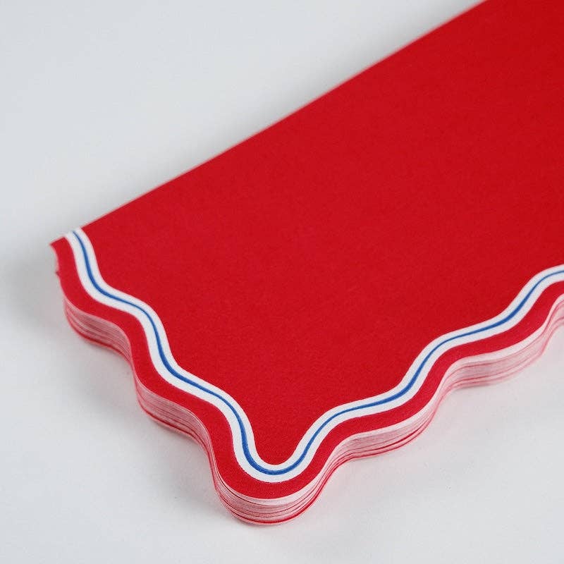 Red Scalloped Patriotic Guest Towel