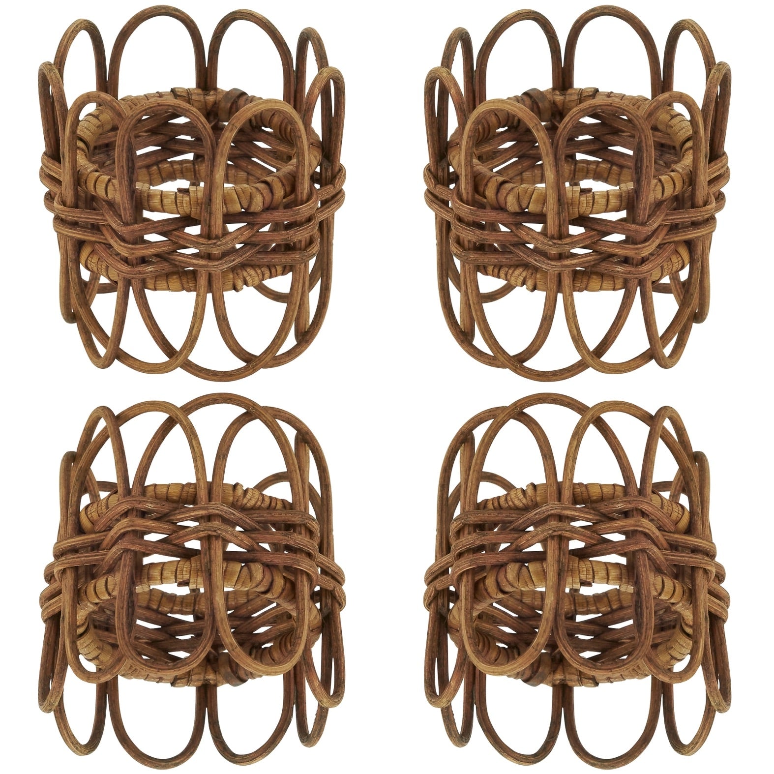 Twisted Rattan Napkin Rings (Set of 4), Caramel, 1.5".jpeg