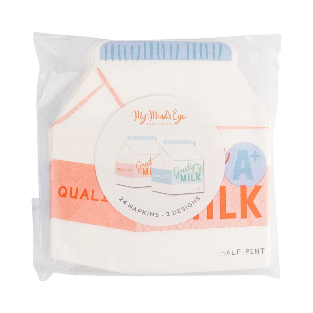 Milk Carton Cocktail Napkin Set