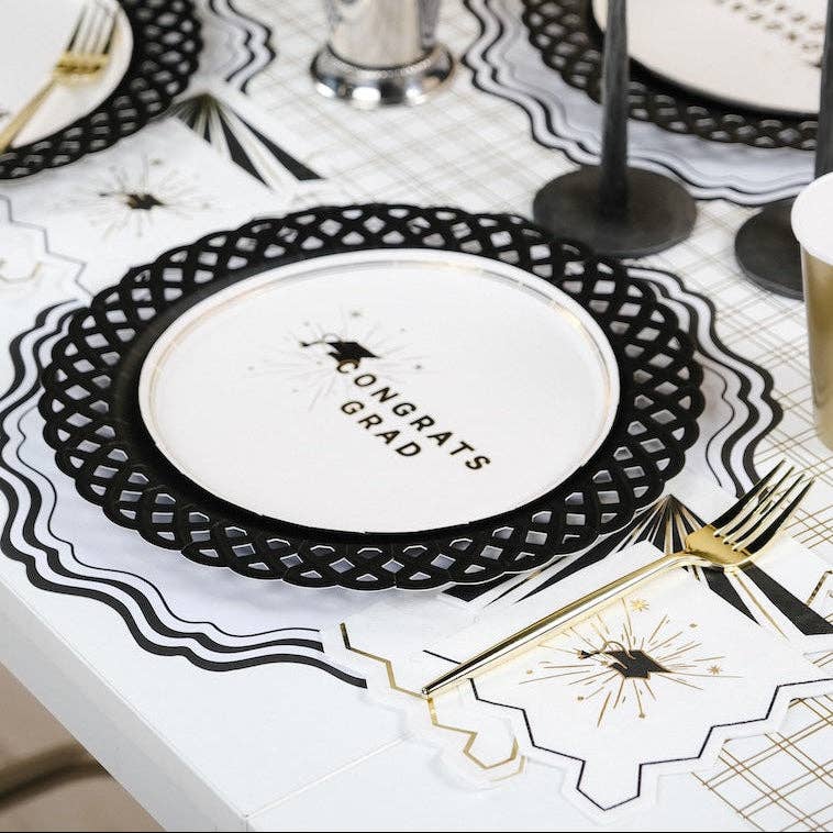 Congrats Grad Gold Foil Paper Dessert Plates