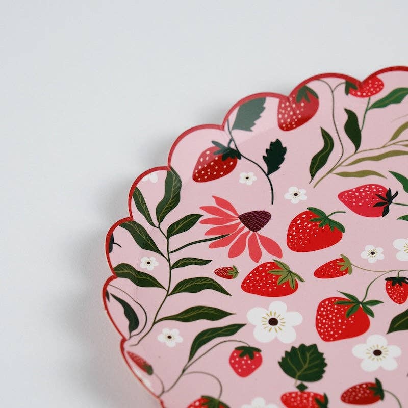 8.5" Strawberry Paper Plates - 8ct