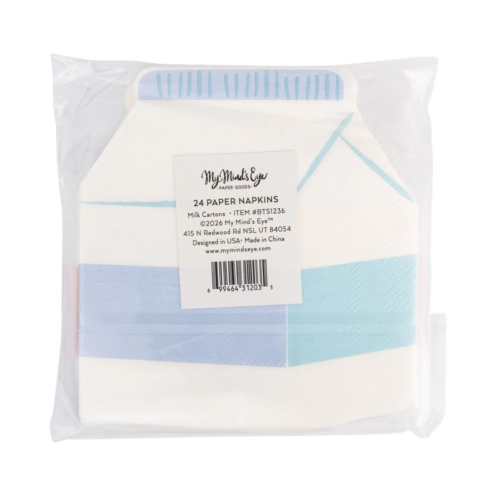 Milk Carton Cocktail Napkin Set