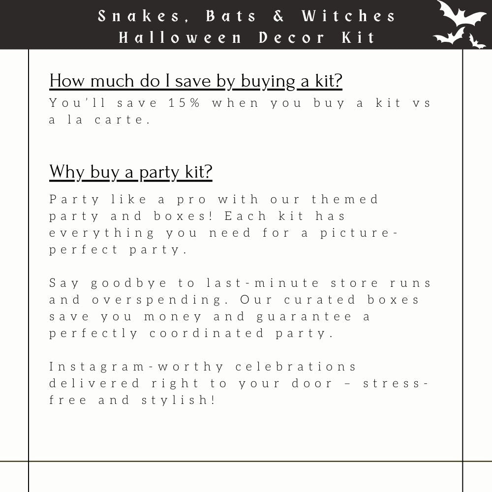 Spooky Halloween Party in a Box -Includes everything you need to host a halloween party.
