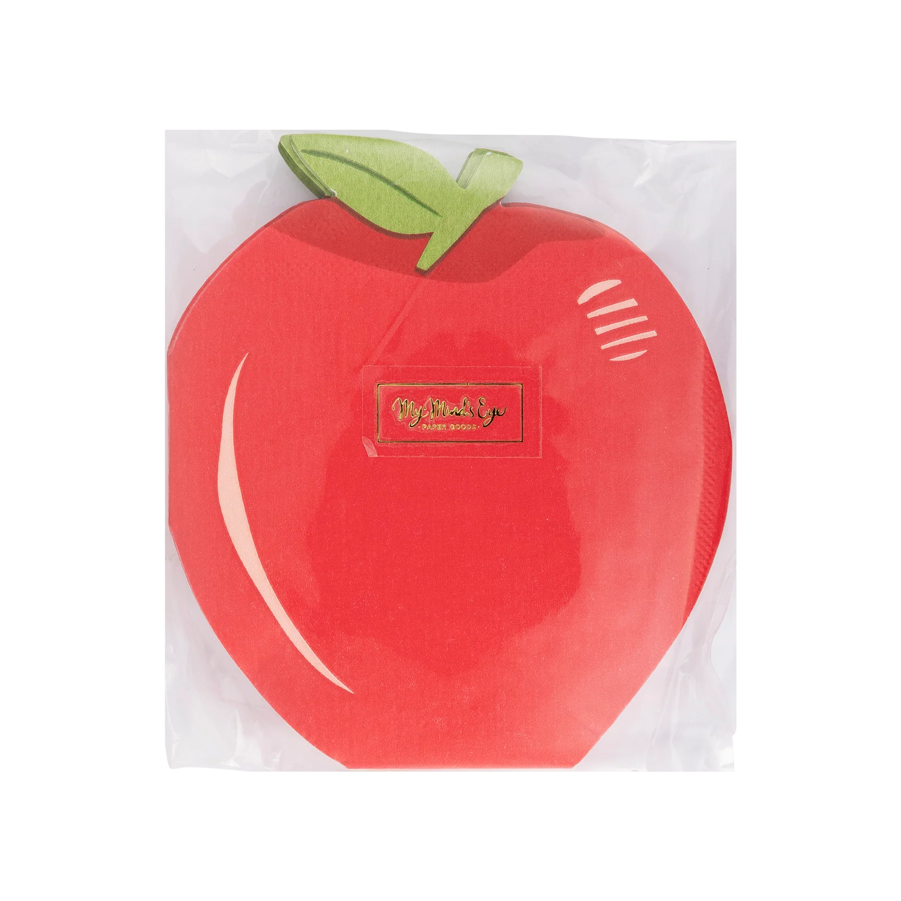 Pack of red apple paper napkins featuring the My Mind’s Eye logo.
