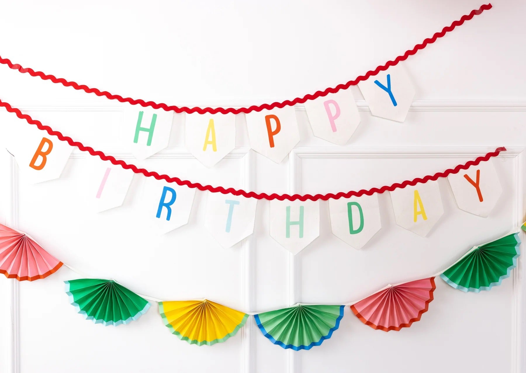 Bright Birthday Bunting Banner, 7ft long | Rainbow Birthday Sign, Art Birthday Party, Summer Birthday, Beach Party Supplies