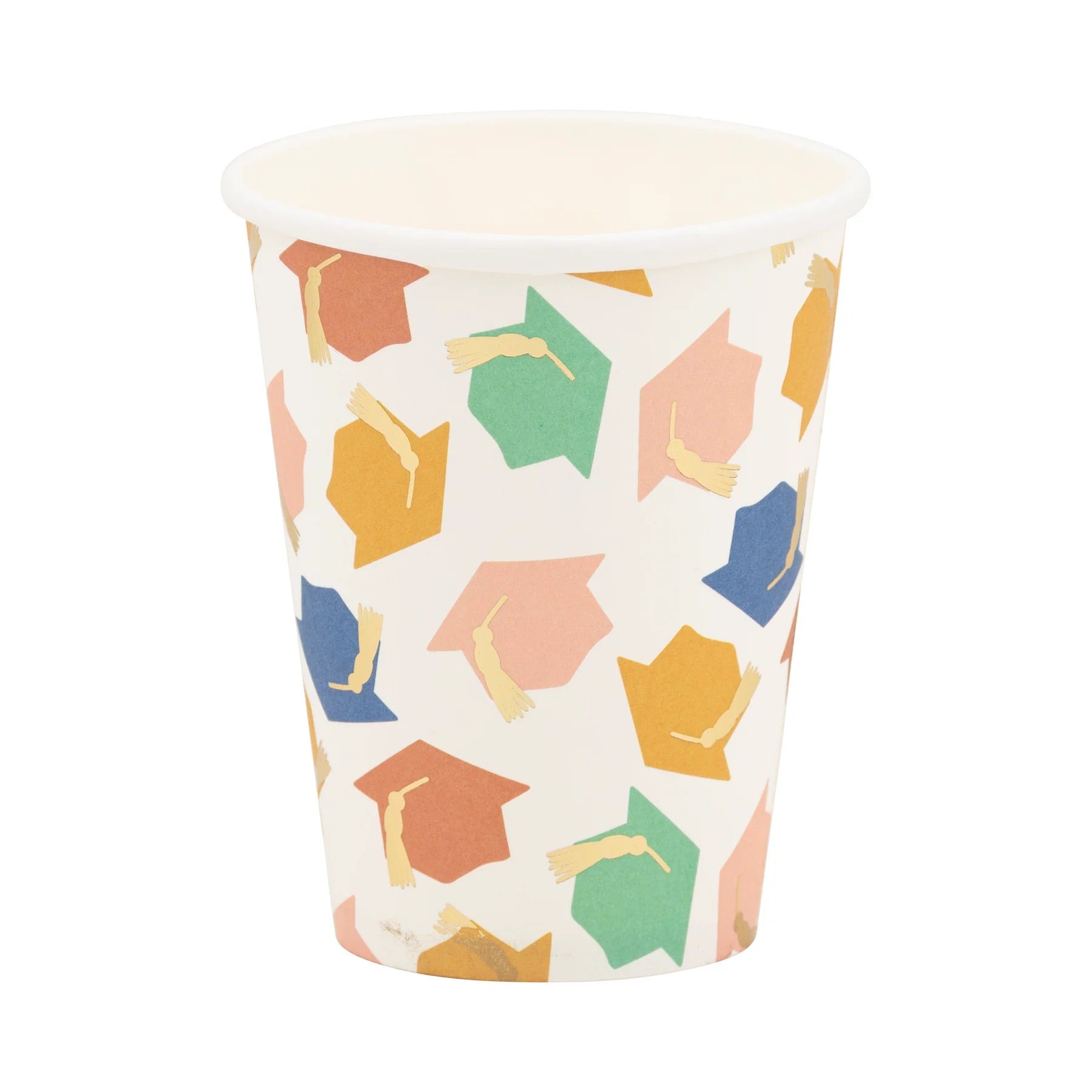 Colorful Graduation Caps Party Cup, 8ct | Graduation Cups, Class of 2025, Graduation Party, Graduation Paper Cups, Pre-School Graduation