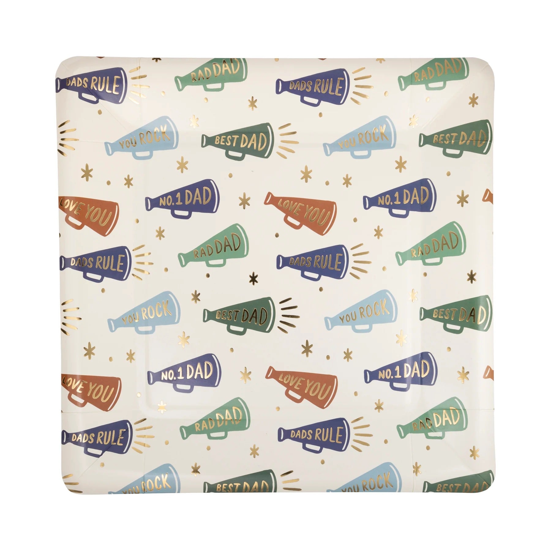 Father's Day Megaphone Pattern Paper Plates