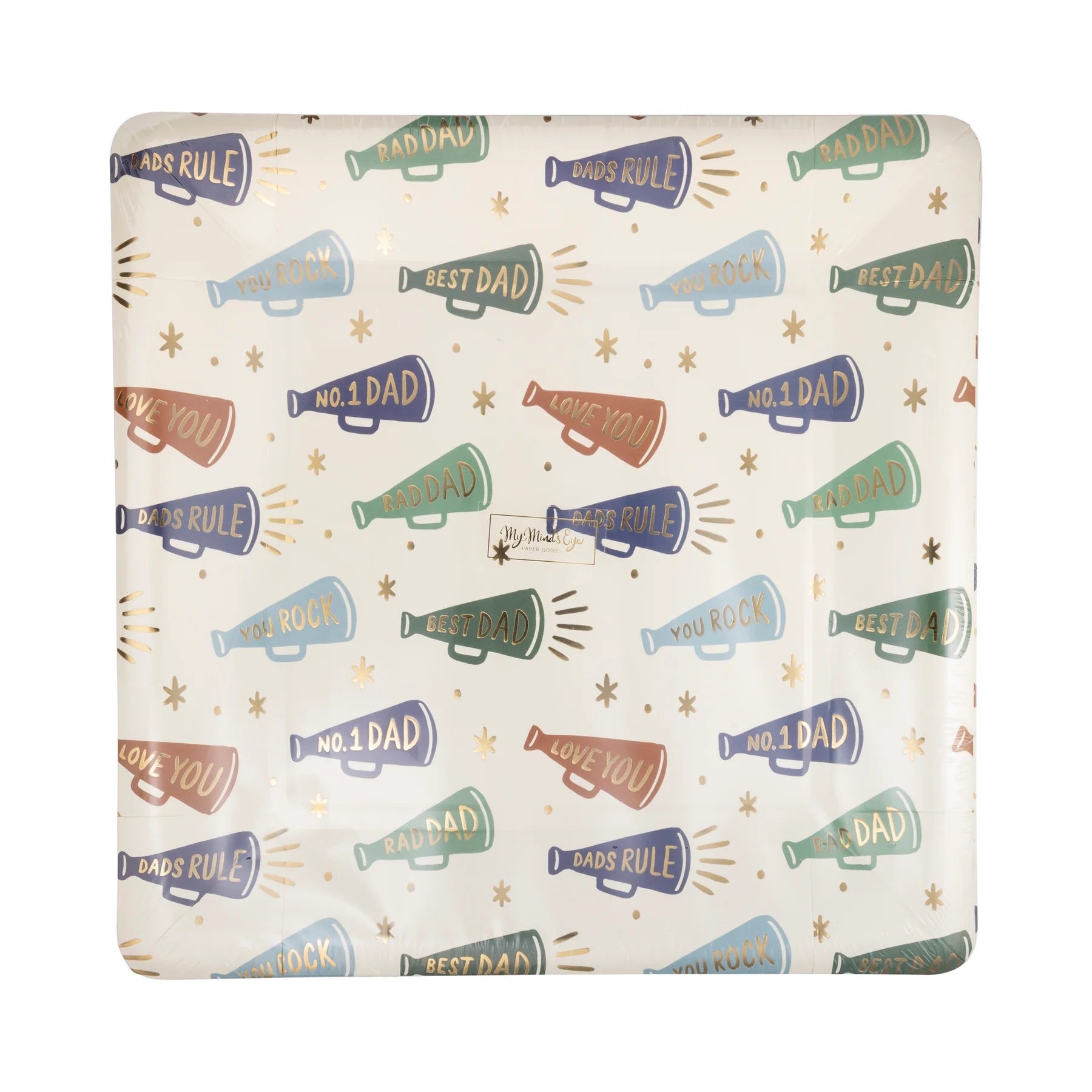 Father's Day Megaphone Pattern Paper Plates