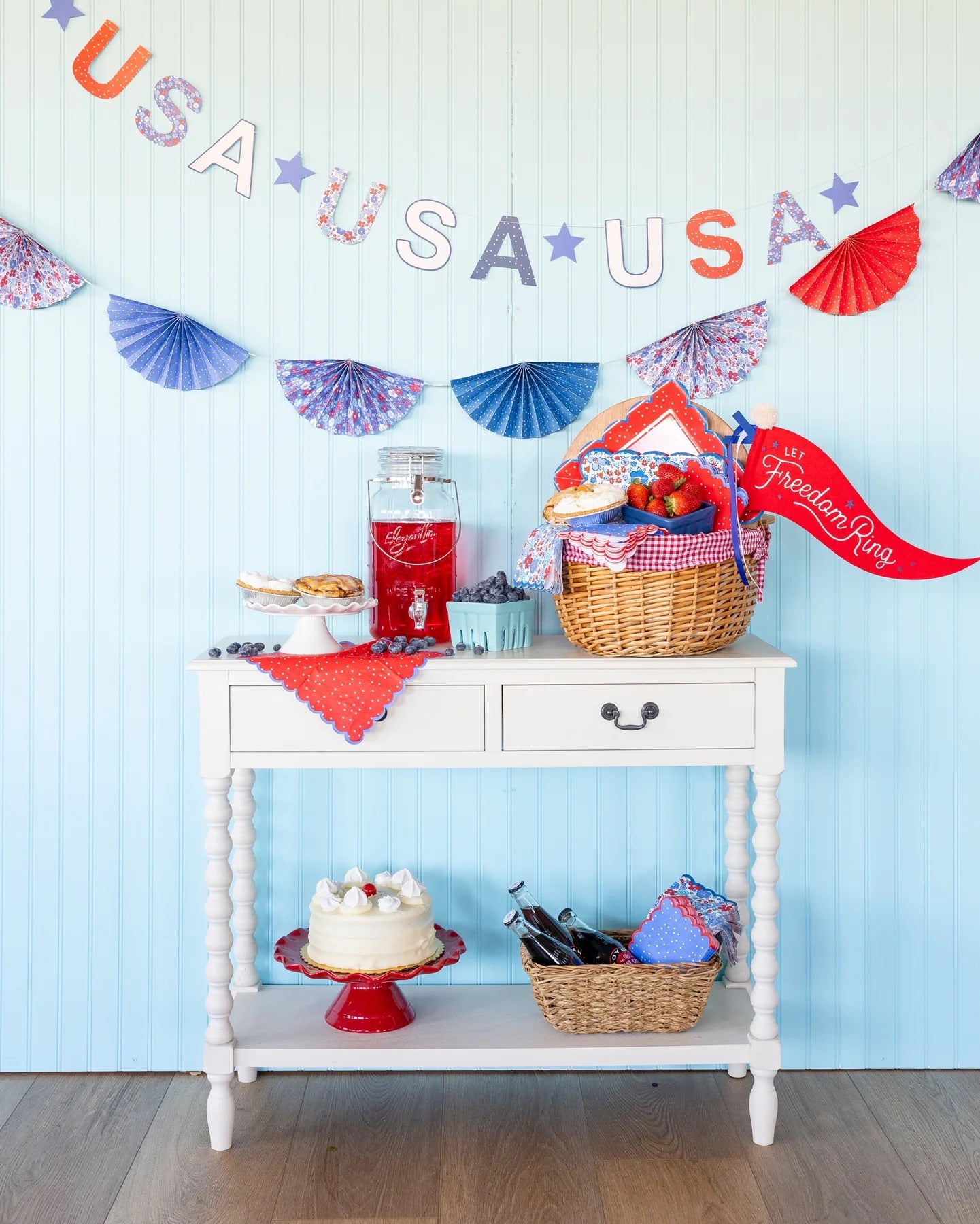Americana Bunting Banner | 4th of July Banner, Patriotic Banner, Patriotic Paper Banner, 4th of July Party, Memorial Day Party, Garland