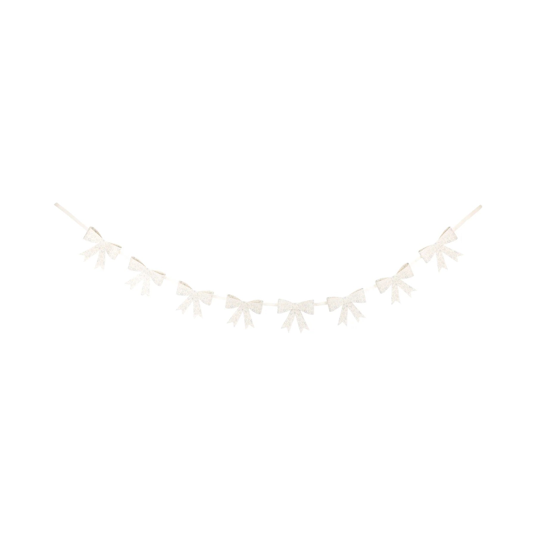 Close-up of Floral Bow Banner featuring delicate floral prints and soft pastel color