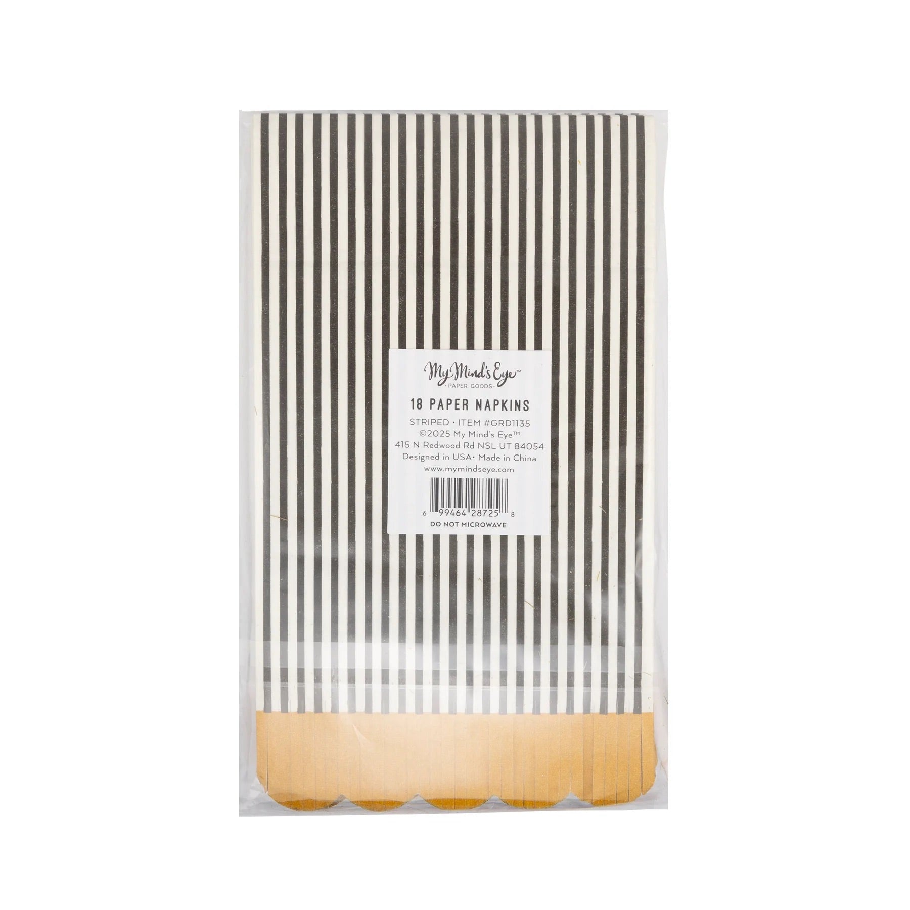 Black & Cream Striped Dinner Napkins, 18ct | Graduation Party, Graduation Napkins, Grad Party Decor, Graduation Decor, Grad Napkins, Dinner