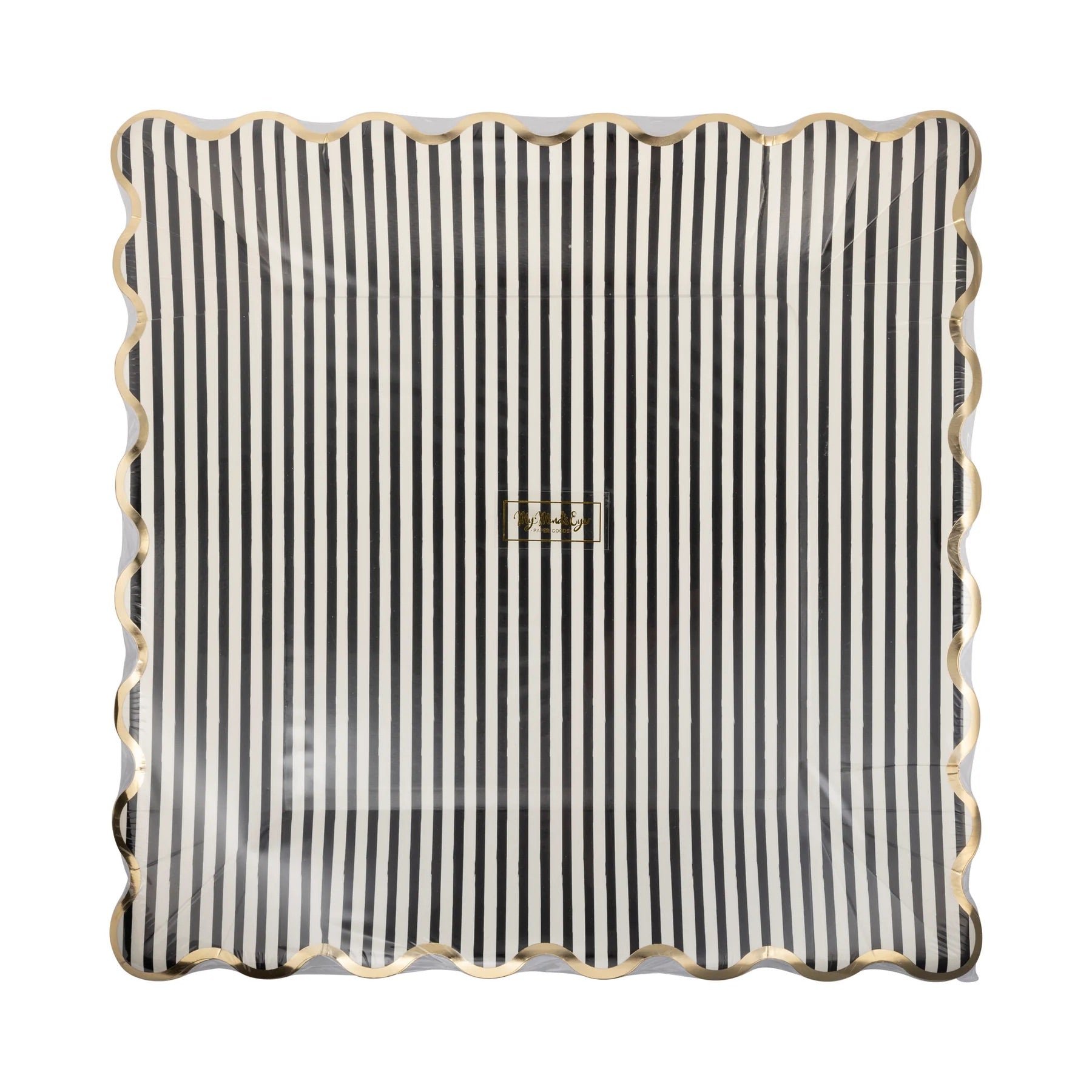 11" Black and White Square Paper Plate