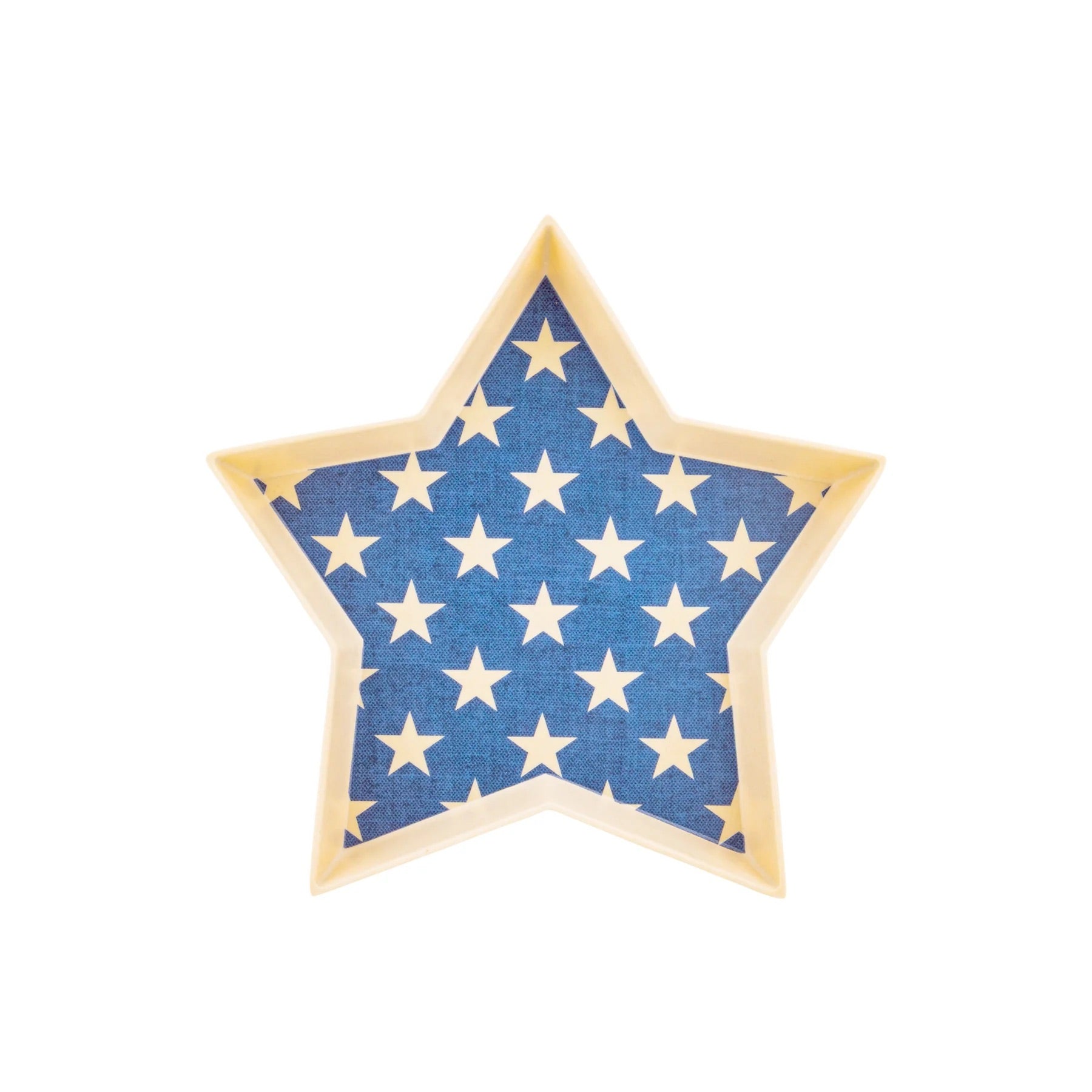 Hamptons Star Shaped Bamboo Reusable Tray Set | July Fourth Tray, 4th of July Serving Platter, Red White and Blue Trays, Independence Day