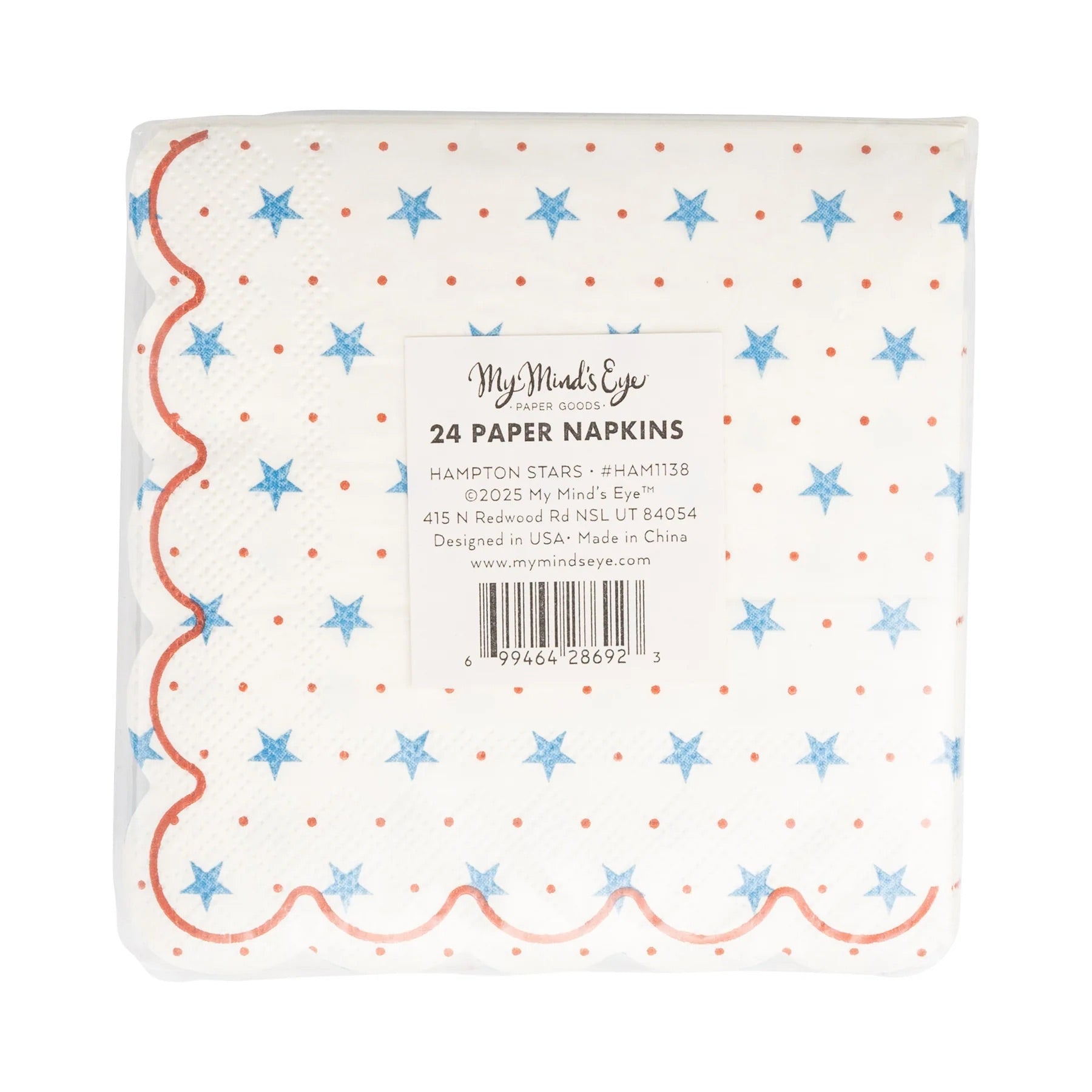Hamptons Petite Stars Cocktail Paper Napkins, 24ct | July Fourth Napkins, 4th of July Napkins, Red White and Blue Napkins, Memorial Day