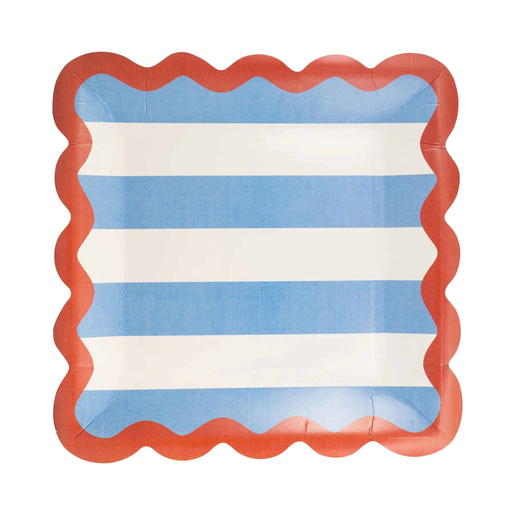 Hamptons Stripes 9" Ric Rac Trim Paper Plate, 8ct | Patriotic Plates, July 4th Paper Plates, 4th of July Party Supplies, USA Plates