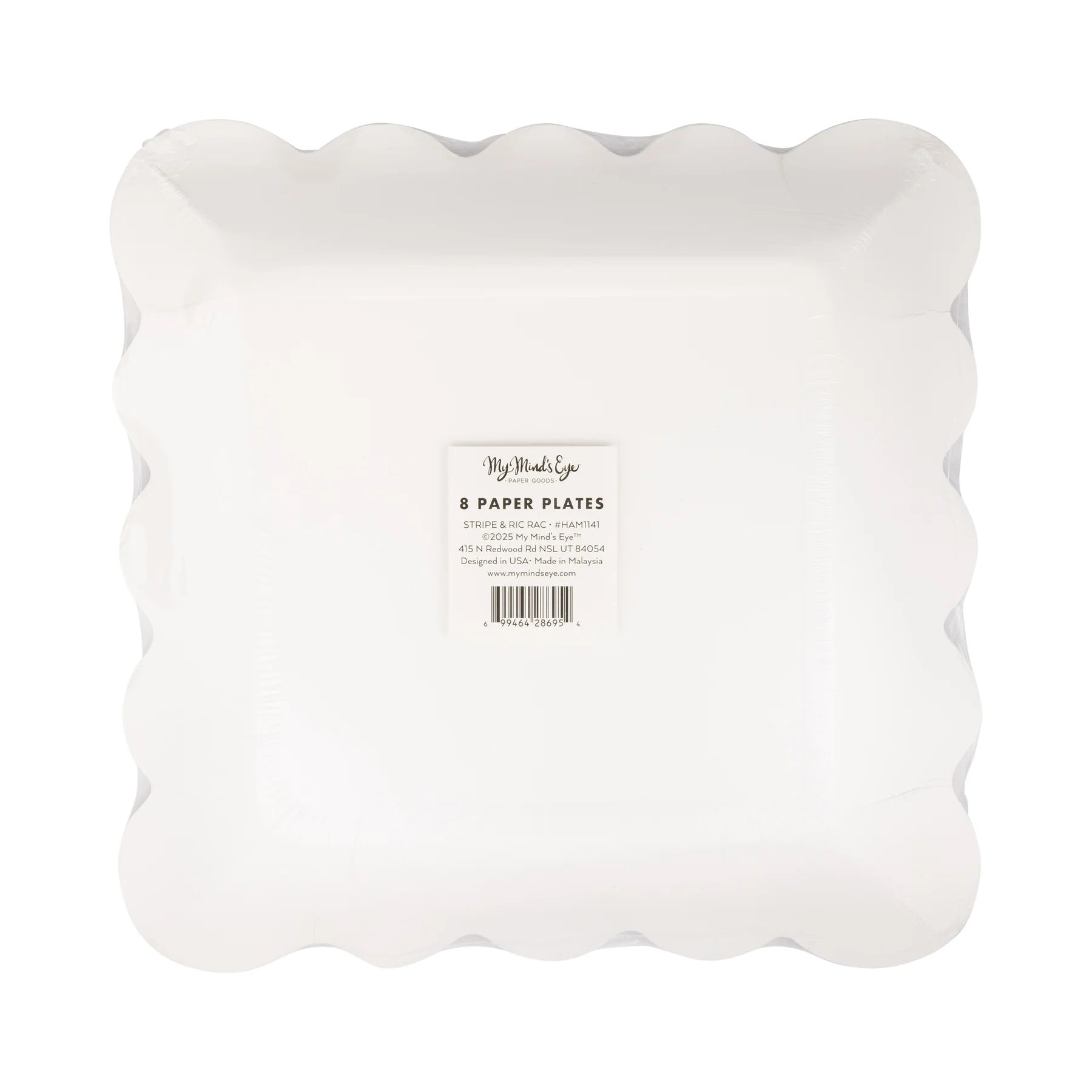 Hamptons Stripes 9" Ric Rac Trim Paper Plate, 8ct | Patriotic Plates, July 4th Paper Plates, 4th of July Party Supplies, USA Plates