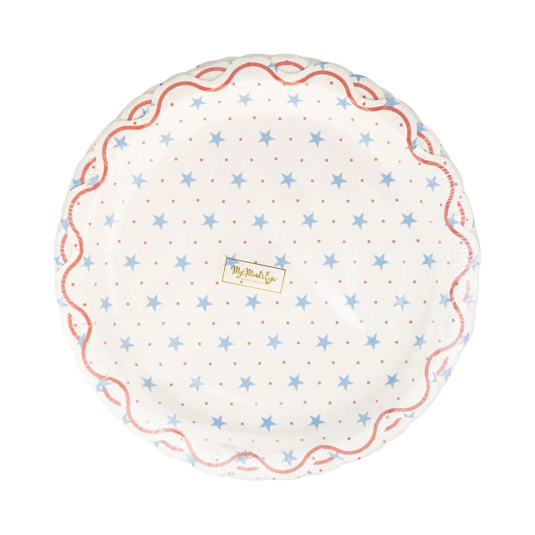 Hamptons Petite Stars 9" Paper Plates, 8ct | Patriotic Plates, July 4th Paper Plates, 4th of July Party Supplies, Stars and Stripes Plate