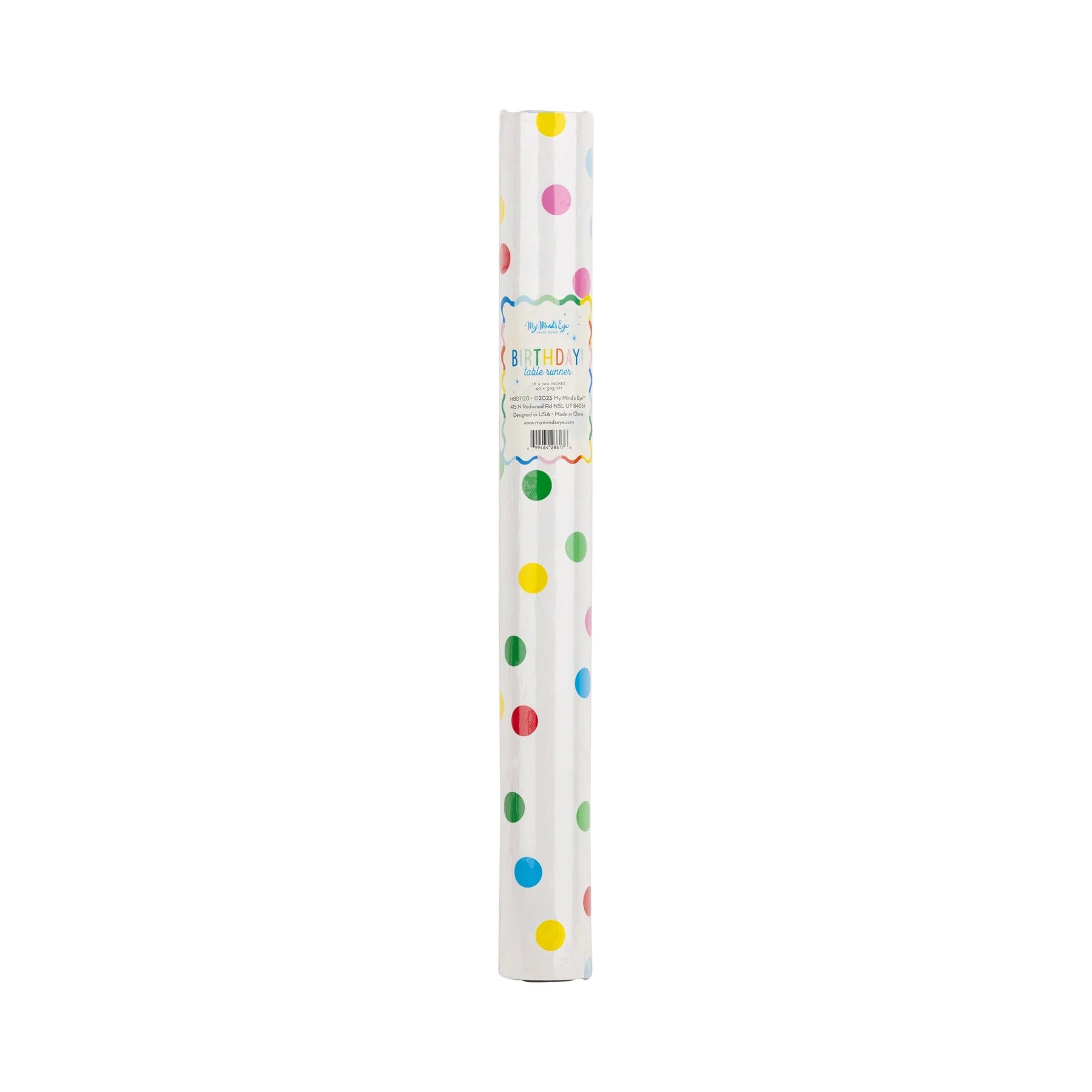 Bright Birthday Polka Dot Table Runner | Confetti Table Paper Table Runner, Ice Cream Party Table Cloth, Rainbow Birthday Party Supplies