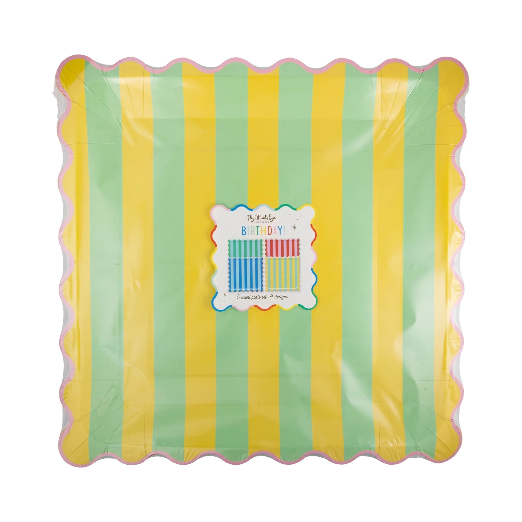 Large Striped Rainbow Paper Plates