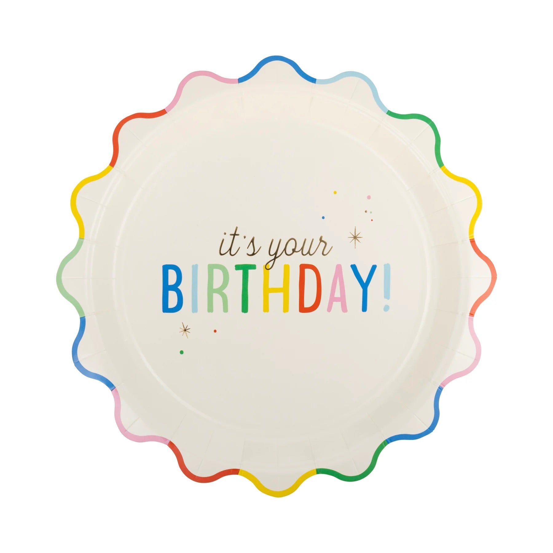 Its Your Birthday Paper Plates Rainbow