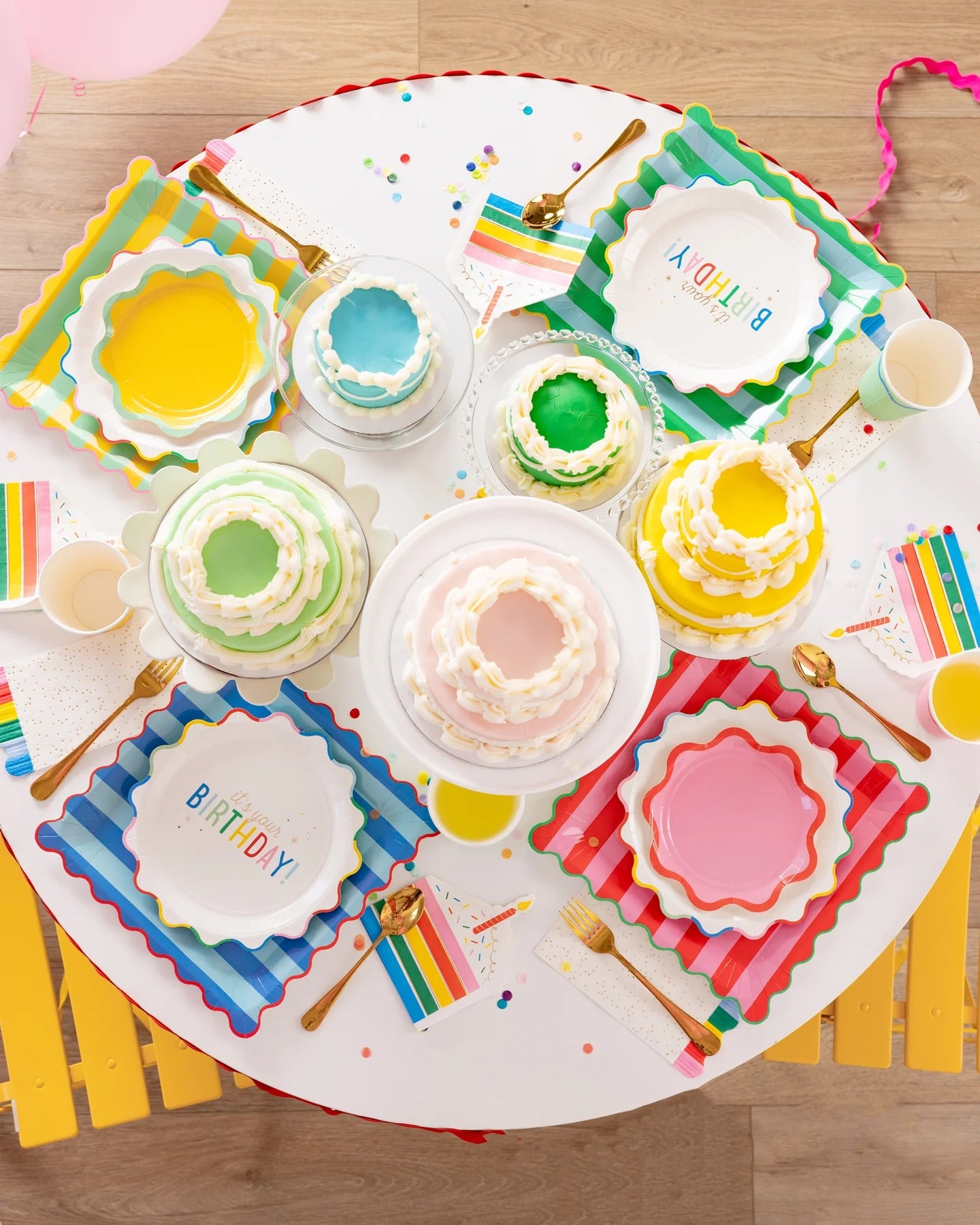 Its Your Birthday Paper Plates Rainbow