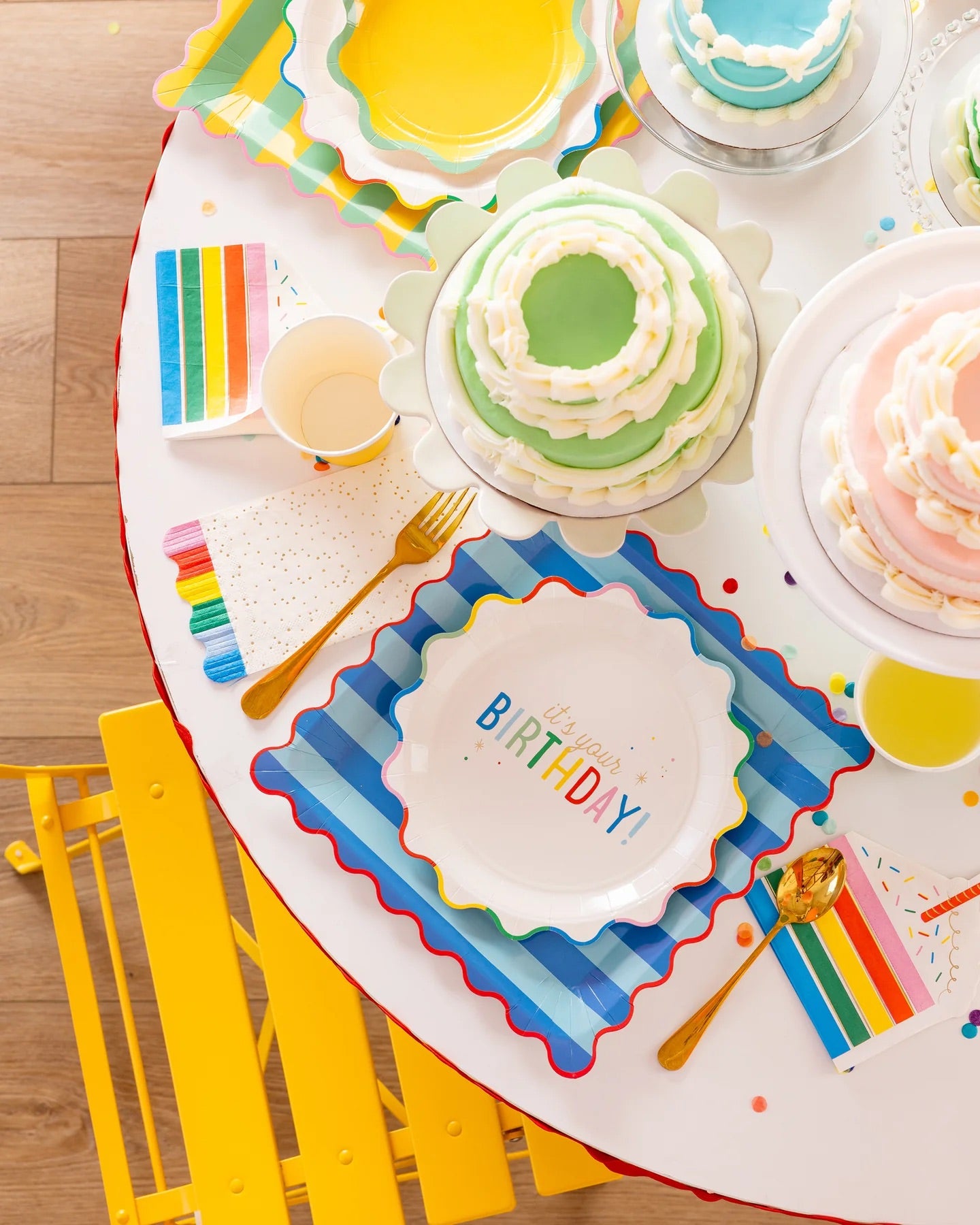 Its Your Birthday Paper Plates Rainbow