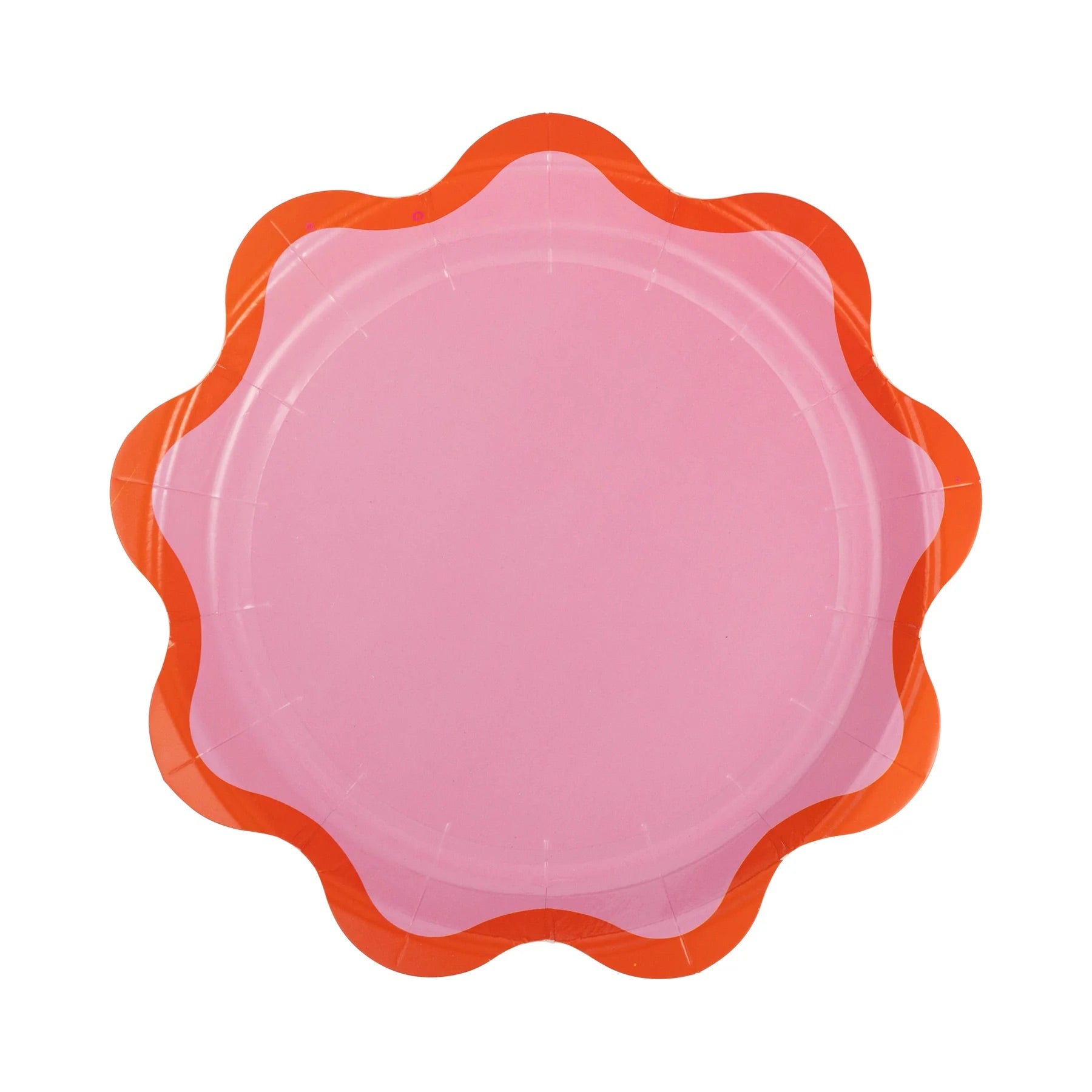 Rainbow Wavy Paper Plates in Pink