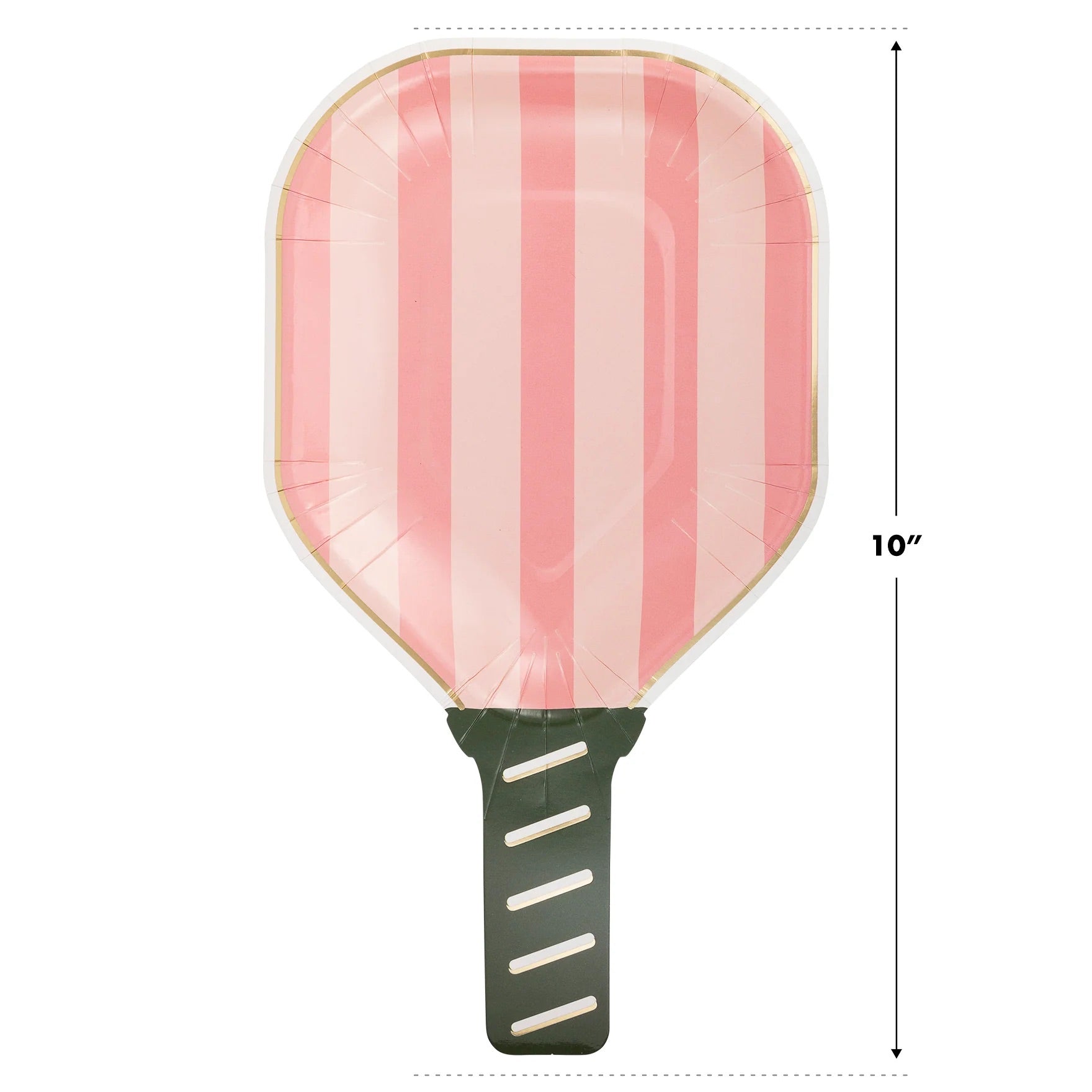 Add flair to your pickleball party ideas with our pink paddle plates. Perfect for stylish country club theme parties.