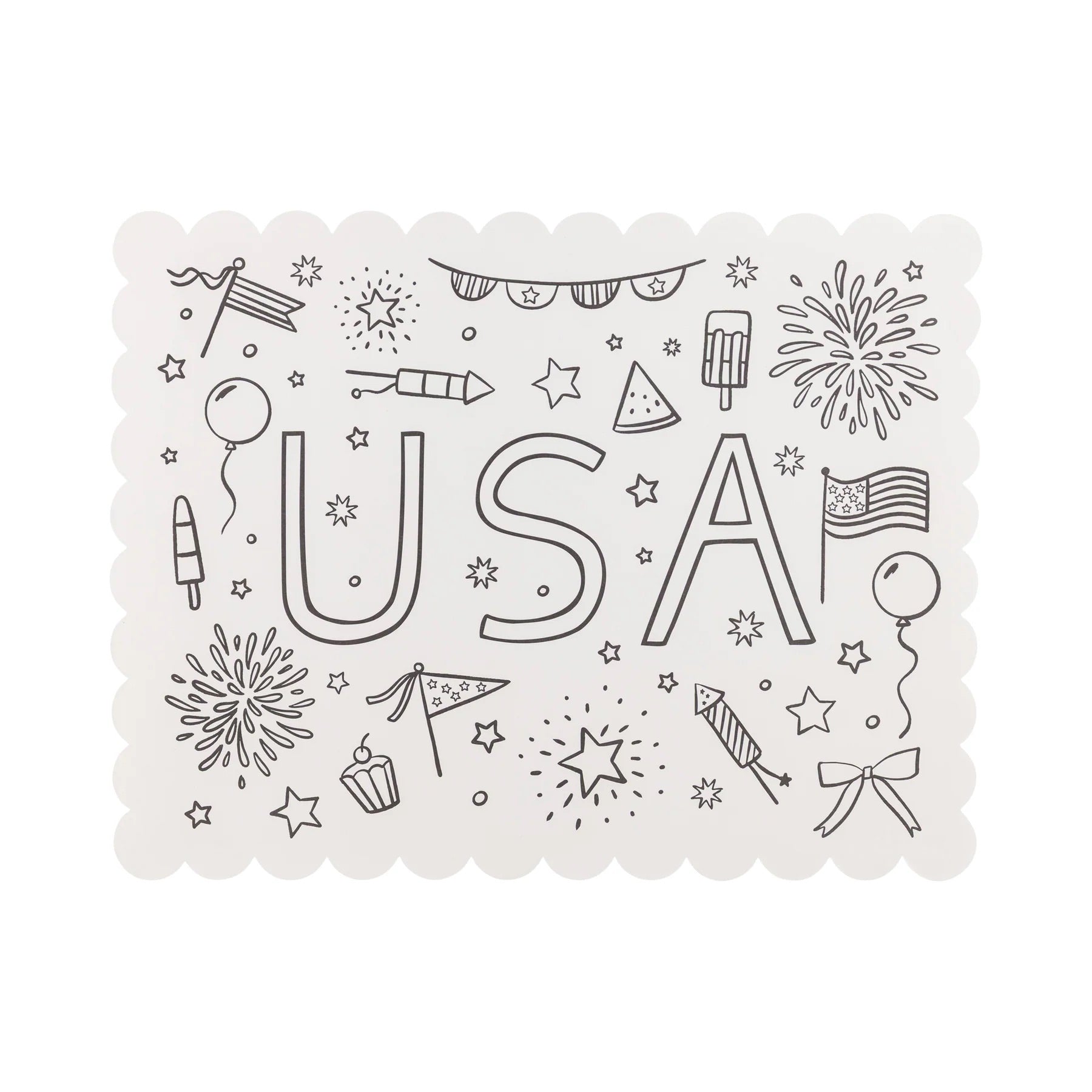 USA Coloring Activity Placemat, 24ct | Kids Patriotic Activity, Independence Day Party Decor, Coloring Placemats, Kids 4th of July Activity