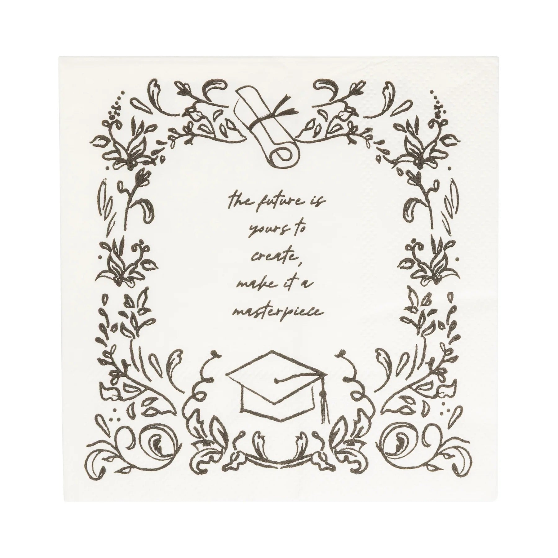 Classy Graduation Paper Cocktail Napkins, 24ct | The Future is Yours Graduation Theme, College Grad Party Napkins, Congrats Graduate