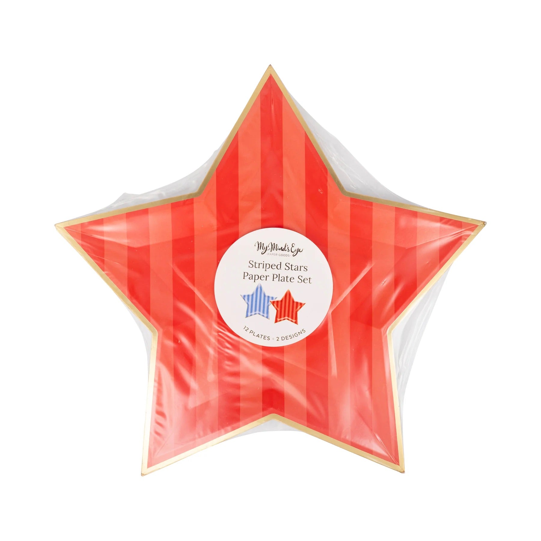 Striped Star Shaped Paper Plates, 8ct | Patriotic Plates, July 4th Paper Plates, 4th of July Party Supplies, Paper Dinner Plates, Patriotic