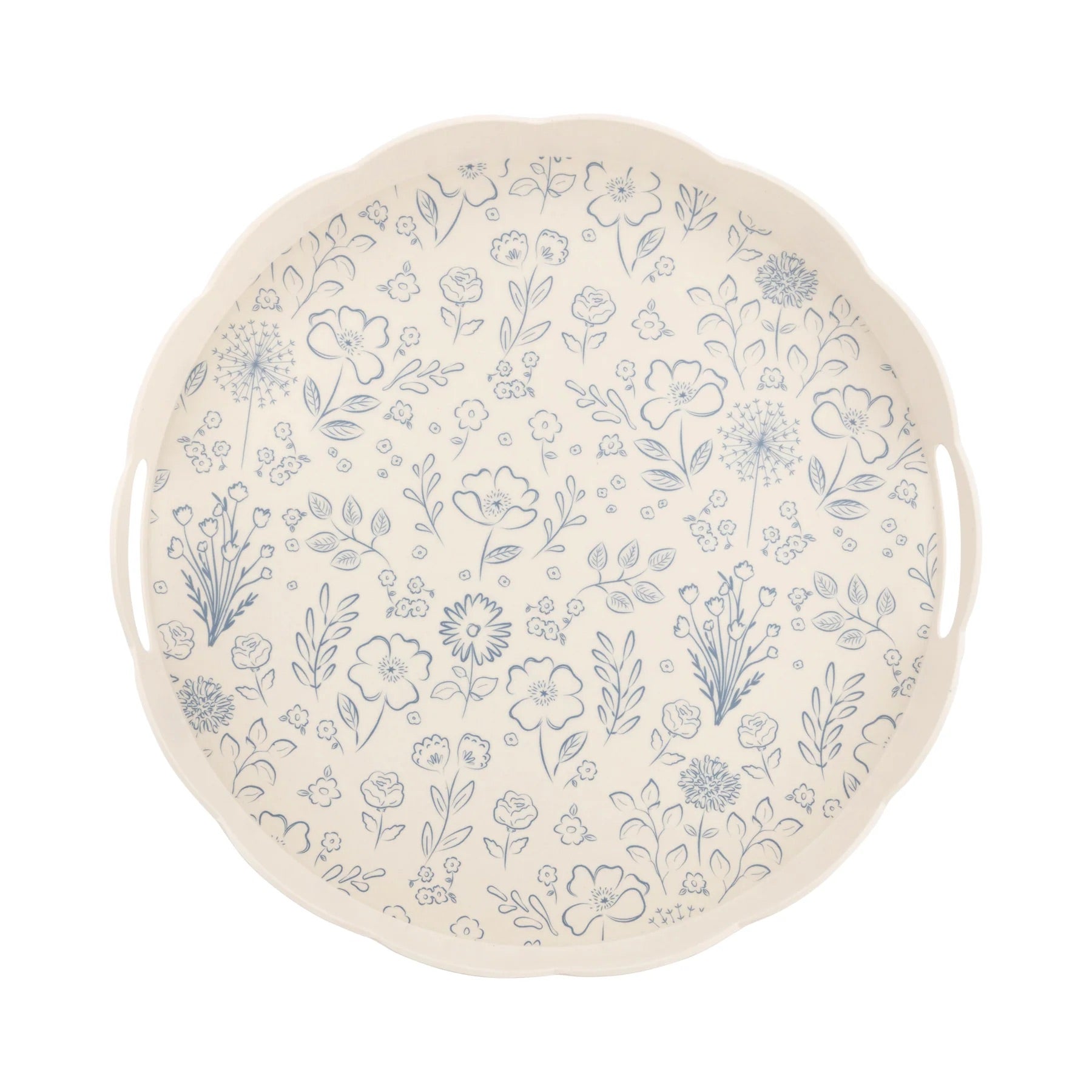 Floral serving tray perfect for a baby boy baby shower