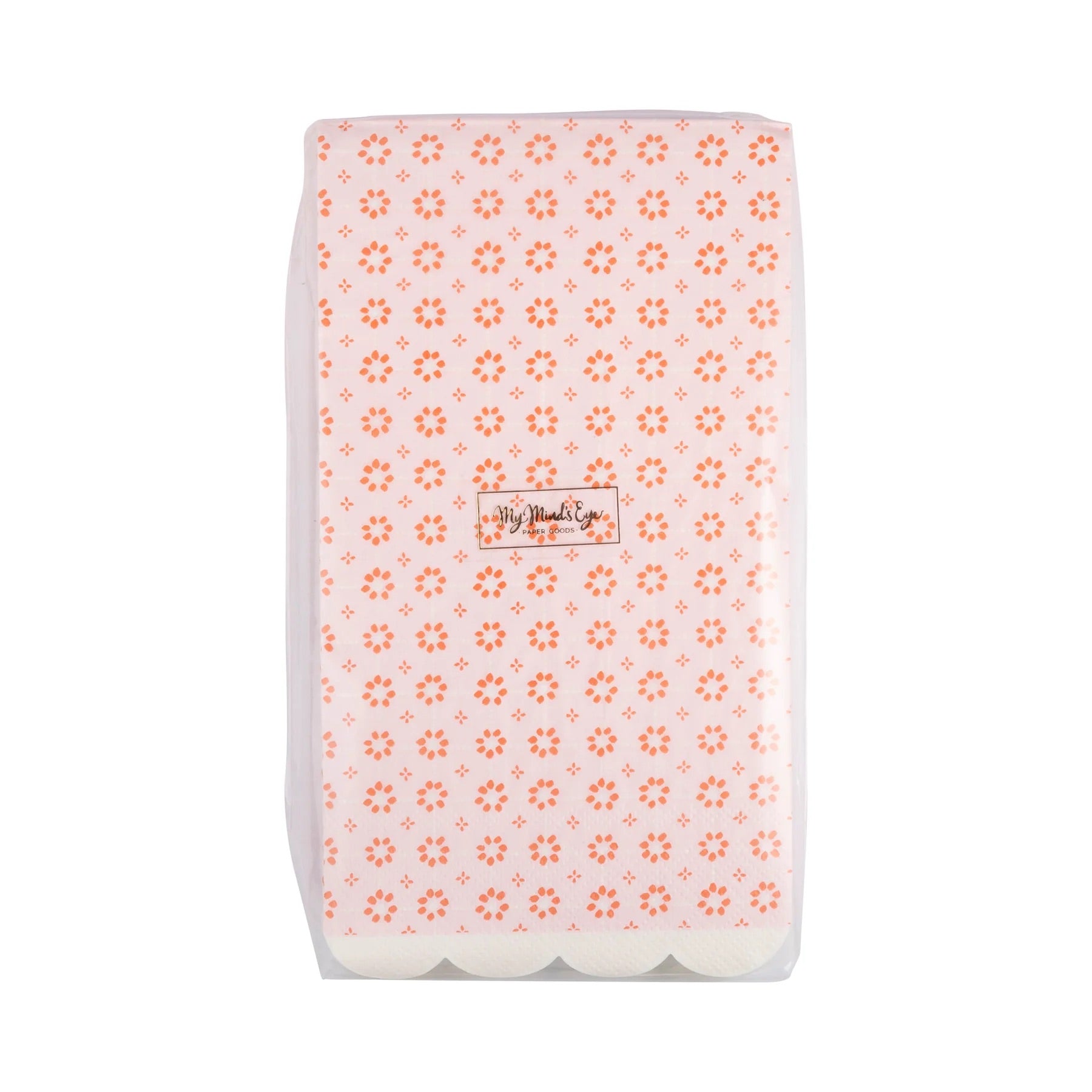 Pink Wicker Dinner Napkins in packaging, showcasing a vintage-inspired woven print.