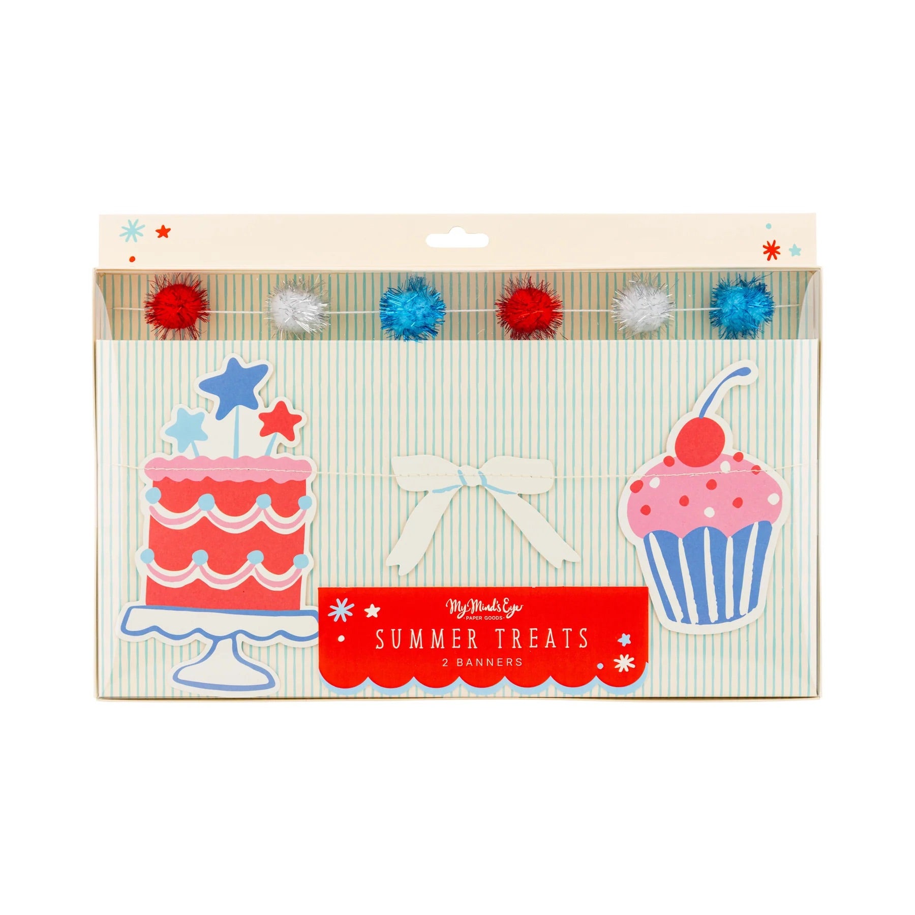 Summertime Party Banner Set | 4th of July Banner, Patriotic Banner, Summer Birthday Party, 4th of July Party Decor, Pool Party, Ice Cream