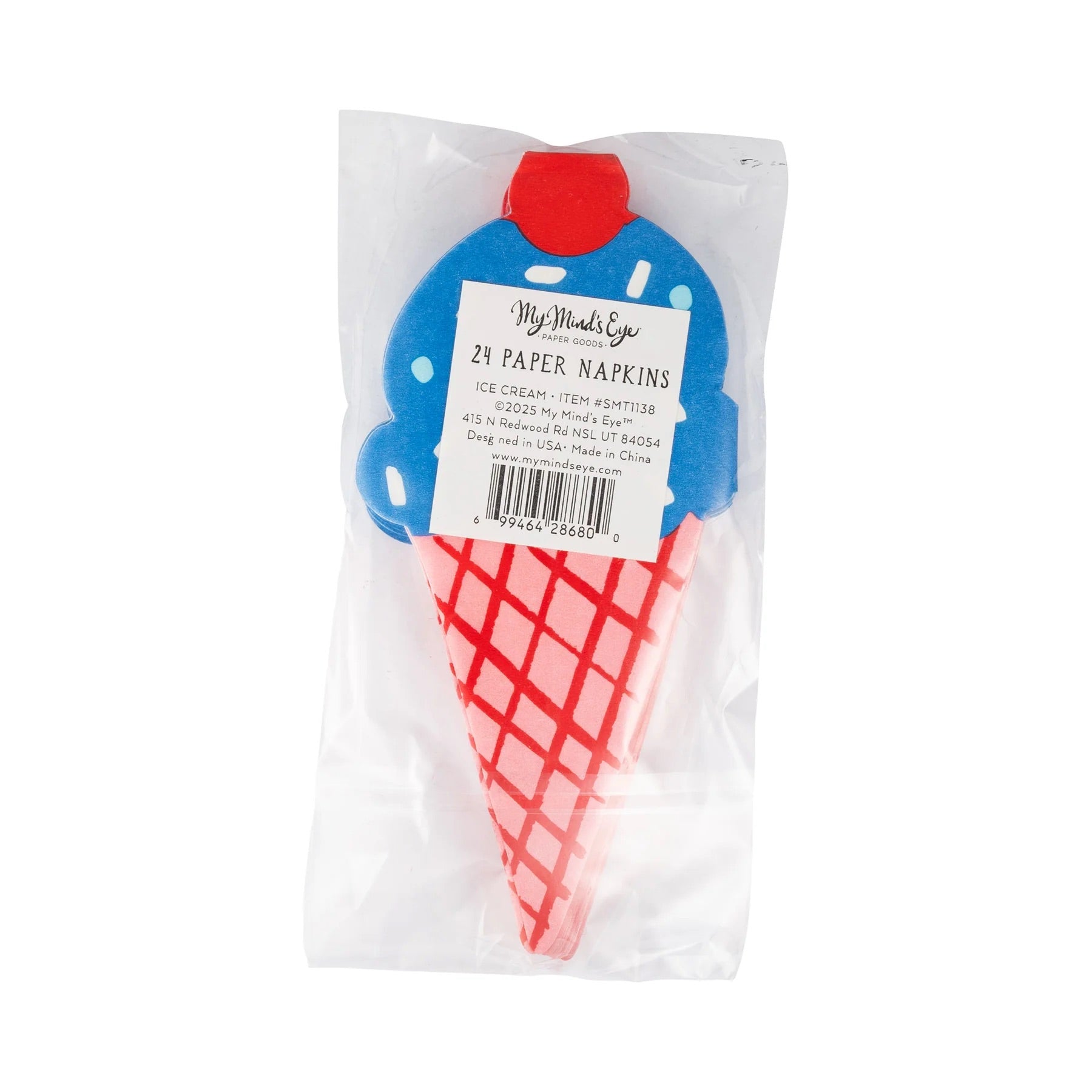 Ice Cream Shaped Napkins, 24ct | Ice Cream Cone Shaped Paper Napkins, Birthday Party, Kids Pool Party, Sundae Bar, 4th of July Party