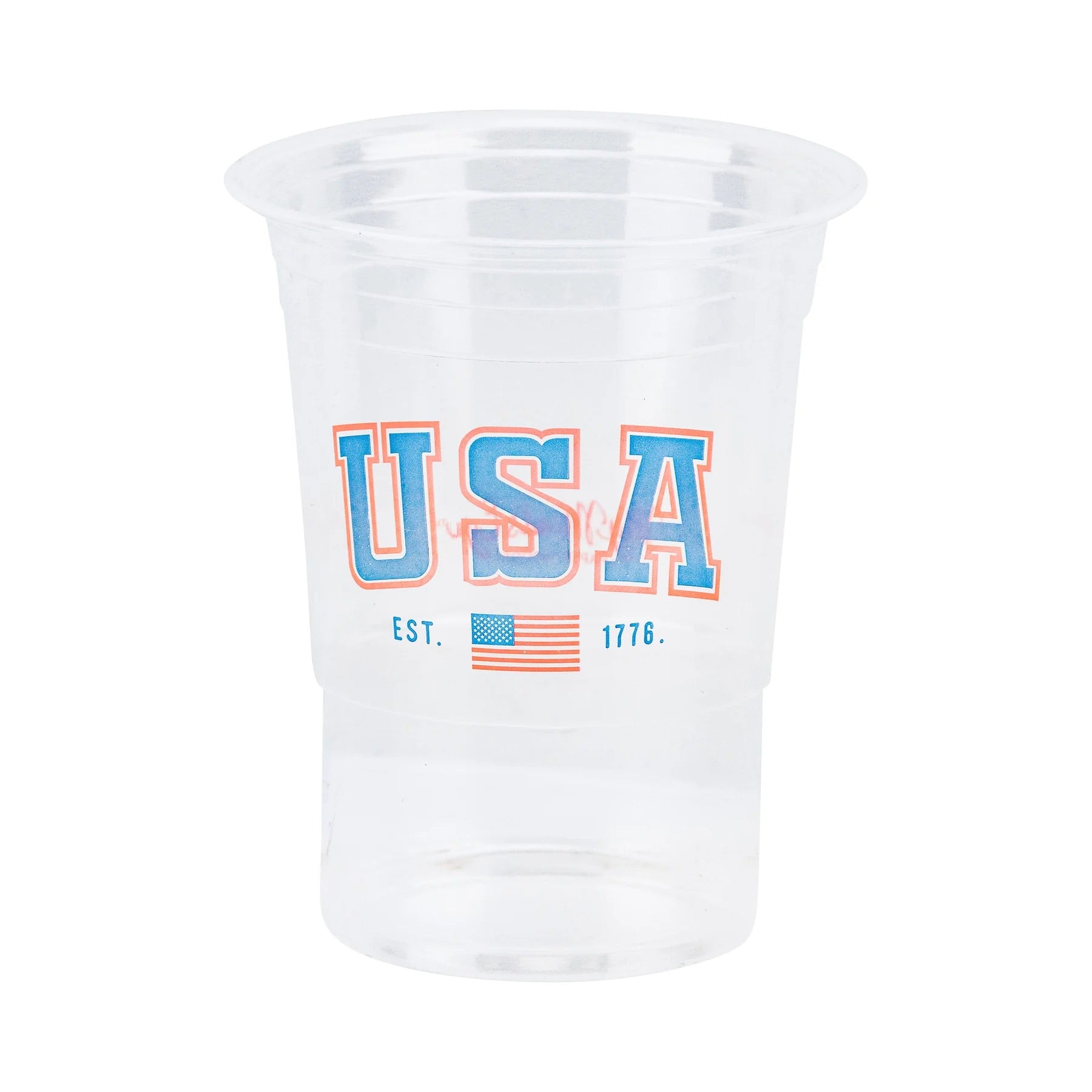USA Clear Plastic Cups, 24ct | Memorial Day Cups, American Flag Cups, Patriotic Paper Cups, July 4th Party Cups, Red White and Blue Cups