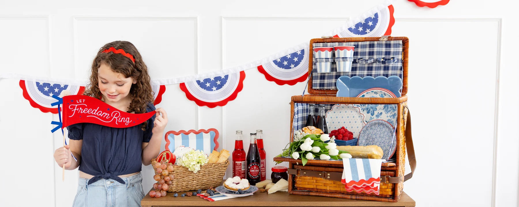 Let Freedom Ring Felt Pennant Banner | July 4th Flag, 4th of July Party, 4th of July Party Decor, Party Wand, 4th of July Gift Basket