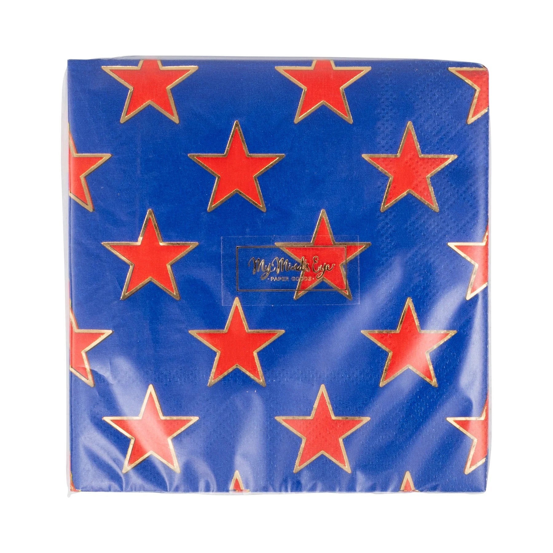 Gold Star Cocktail Napkins, 18ct | Patriotic Napkins, July 4th Paper Napkins, 4th of July Party Supplies, Fourth of July Tableware, Beverage