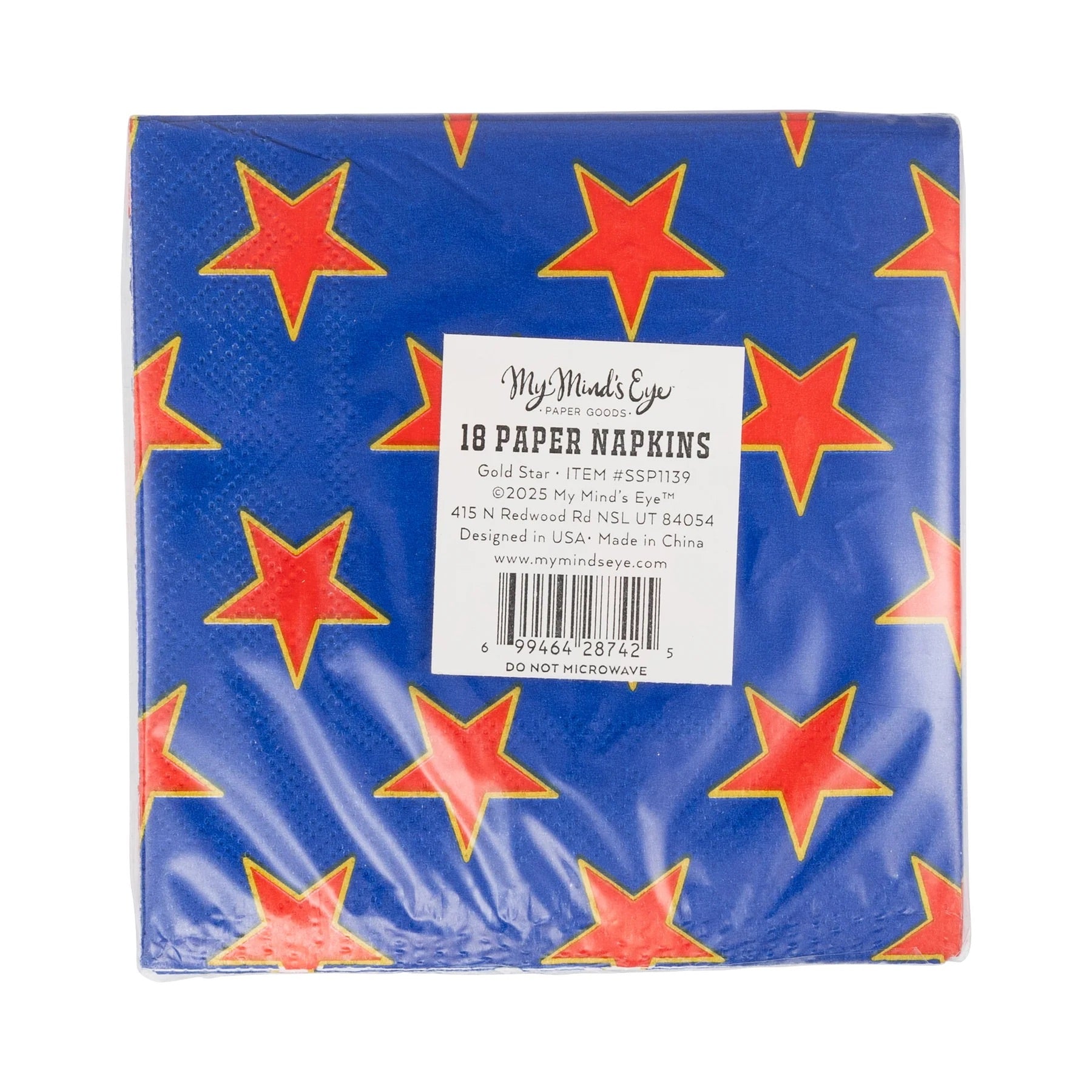Gold Star Cocktail Napkins, 18ct | Patriotic Napkins, July 4th Paper Napkins, 4th of July Party Supplies, Fourth of July Tableware, Beverage