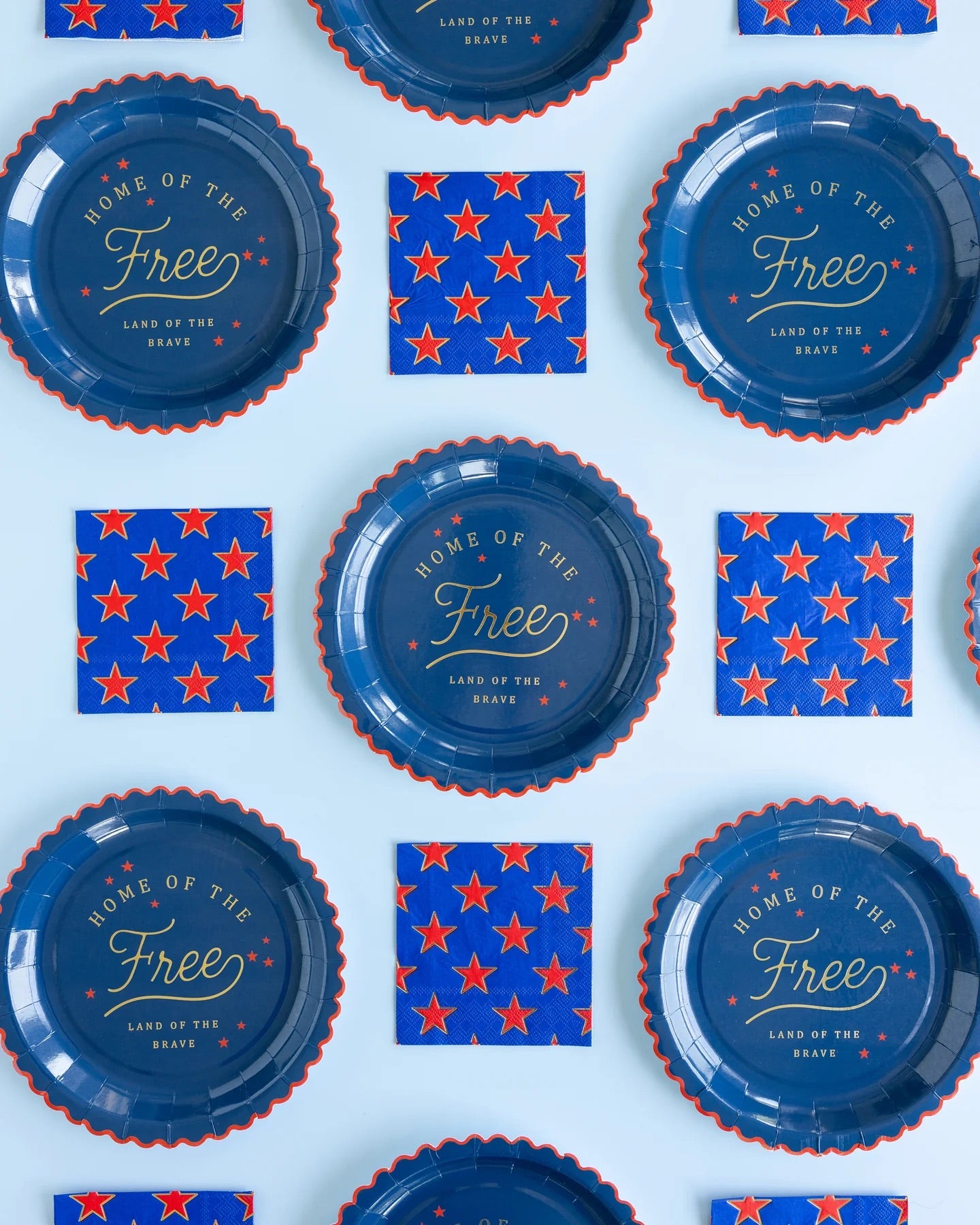 Home of the Free 9" Paper Plates, 8ct | Patriotic Plates, July 4th Paper Plates, 4th of July Party Supplies, Paper Dinner Plates, Patriotic