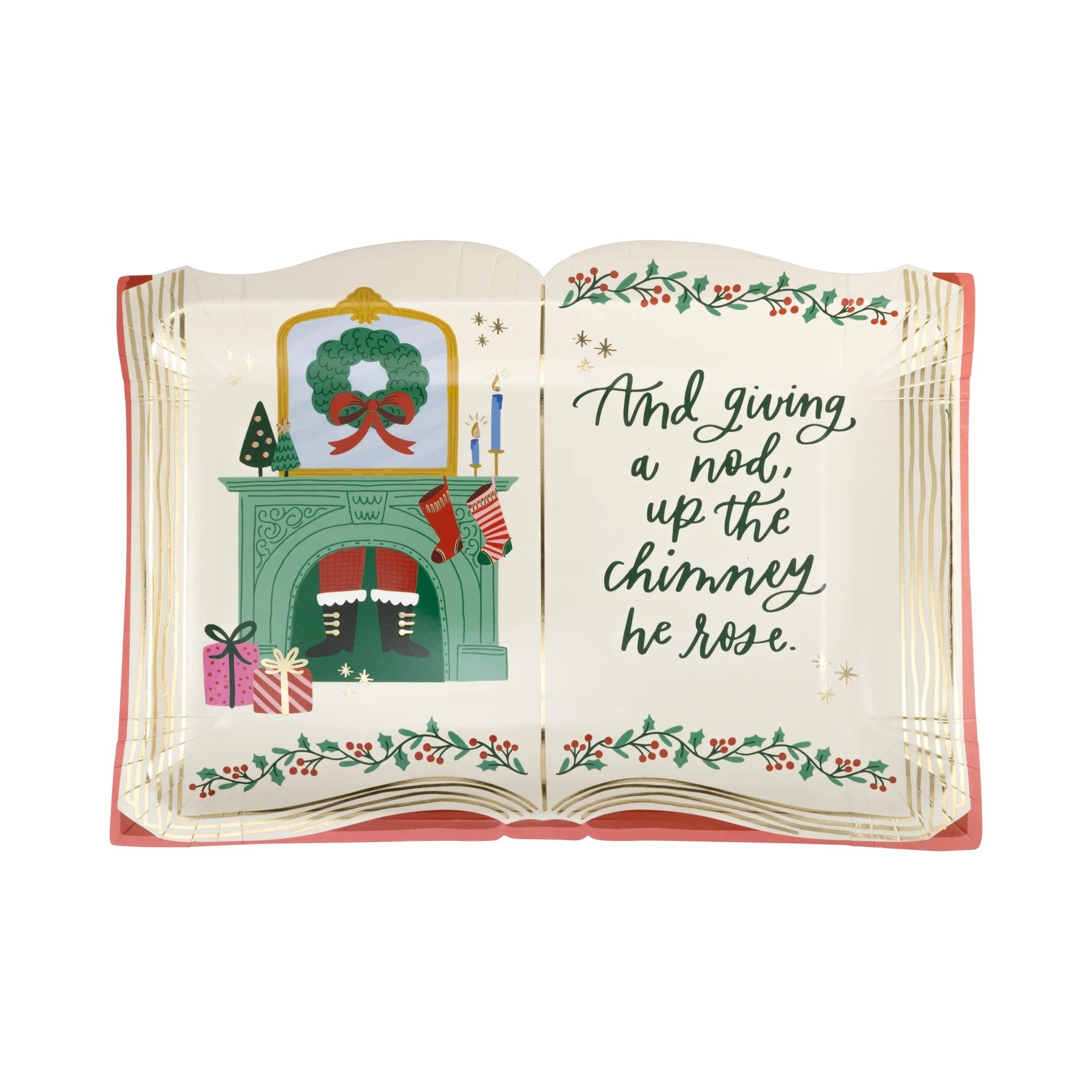Christmas Paper Plates Shaped  like a Christmas Book