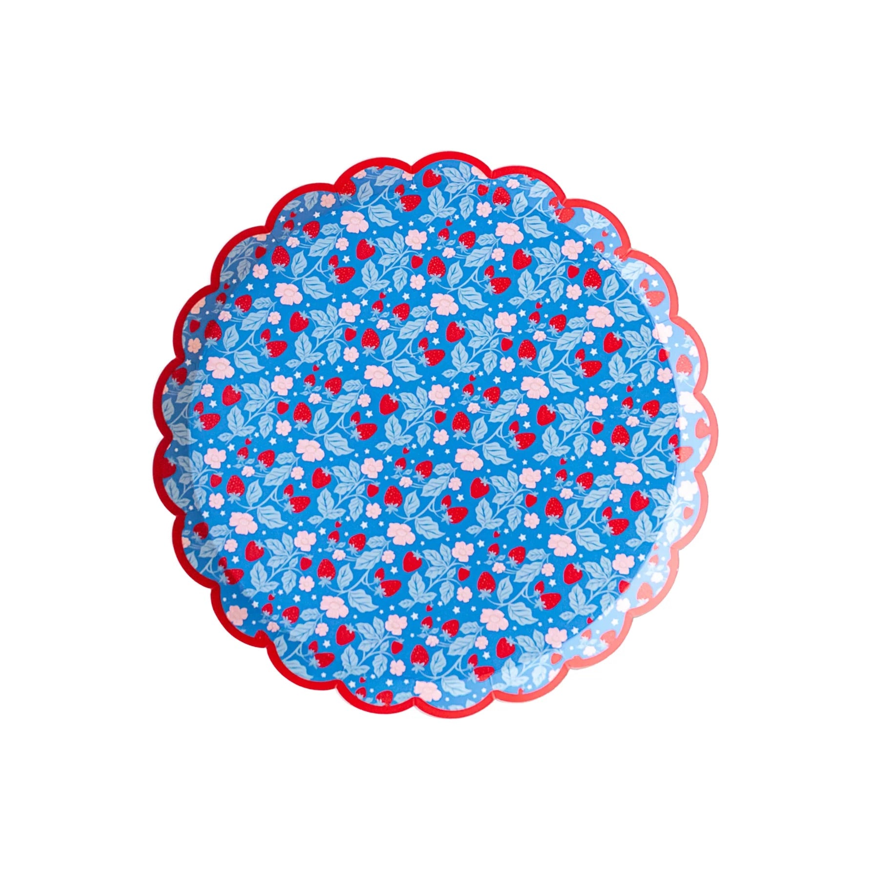 Blue Strawberry Paper Plates